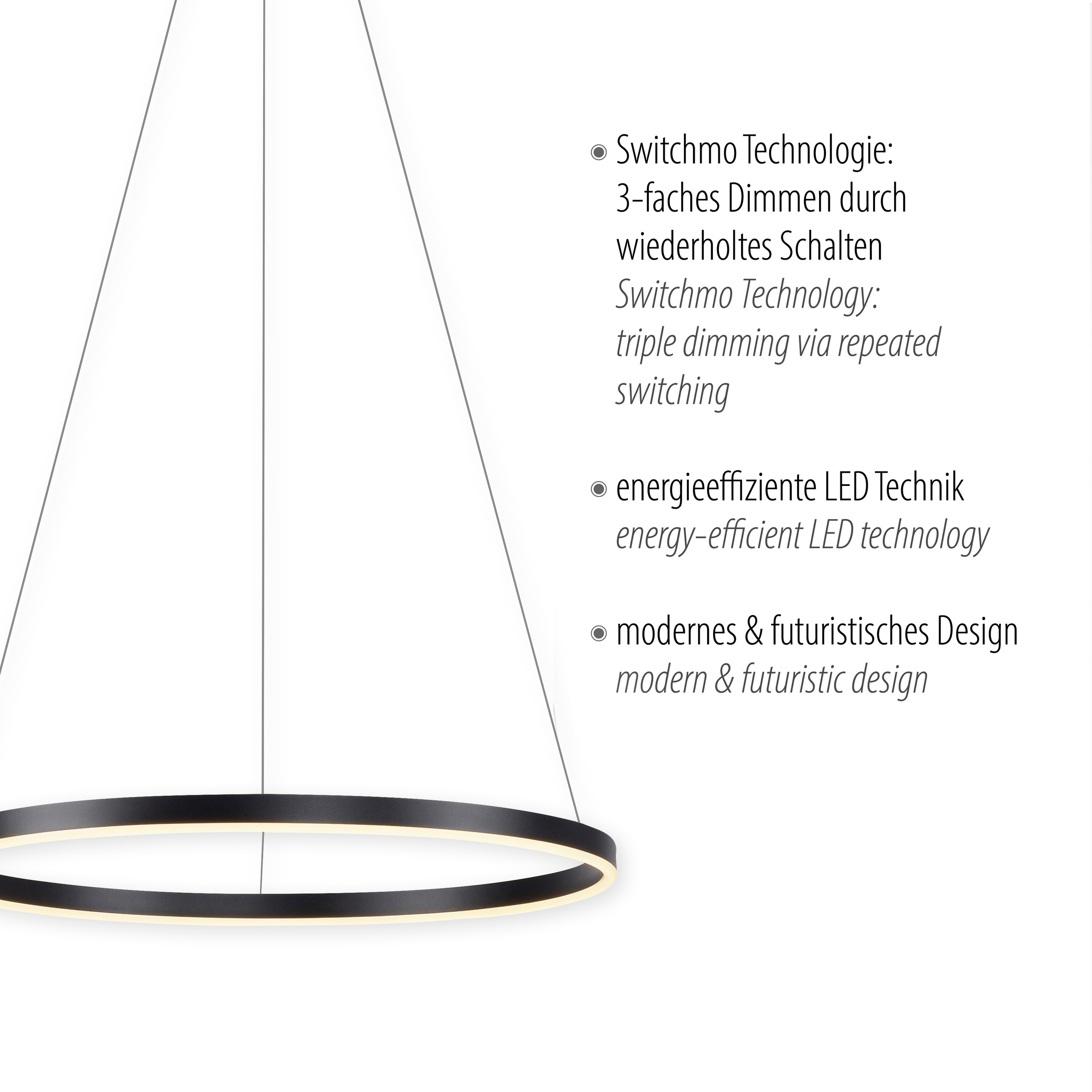 JUST LIGHT Pendelleuchte »RITUS«, 1 flammig, Leuchtmittel LED-Board | LED fest integriert, LED, dimmbar, Switchmo