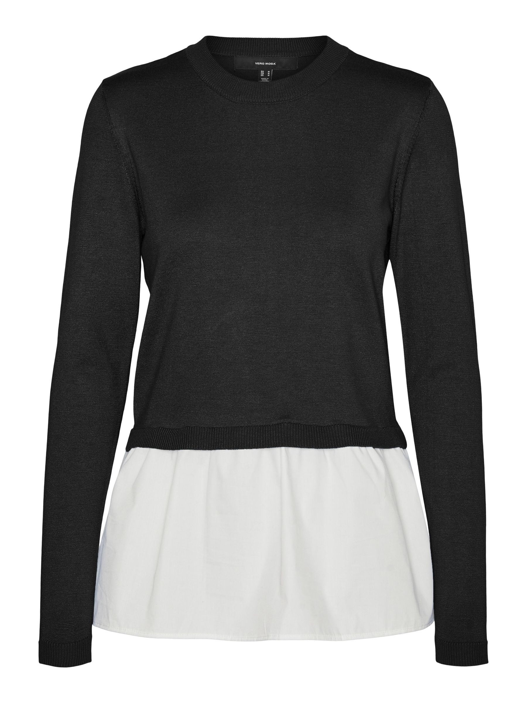 Vero Moda Rundhalspullover »VMJOSE LS O-NECK WVN MIX PULLOVER GA BOO«