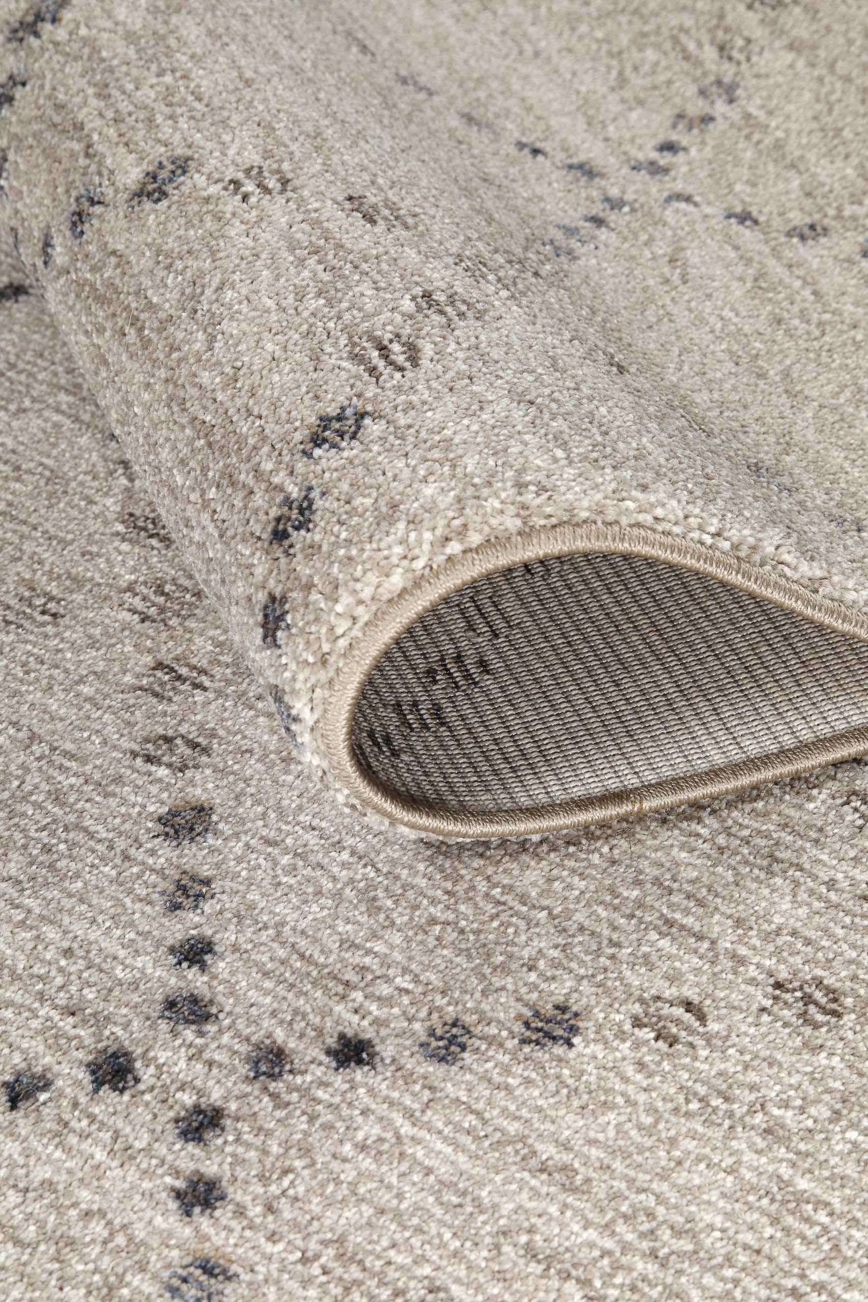 OTTO home Teppich »Thoren« rechteckig 12 mm Höhe weicher Kurzflor, Rautenmuster mit Fransen, Wohnzimmer, Schlafzimmer