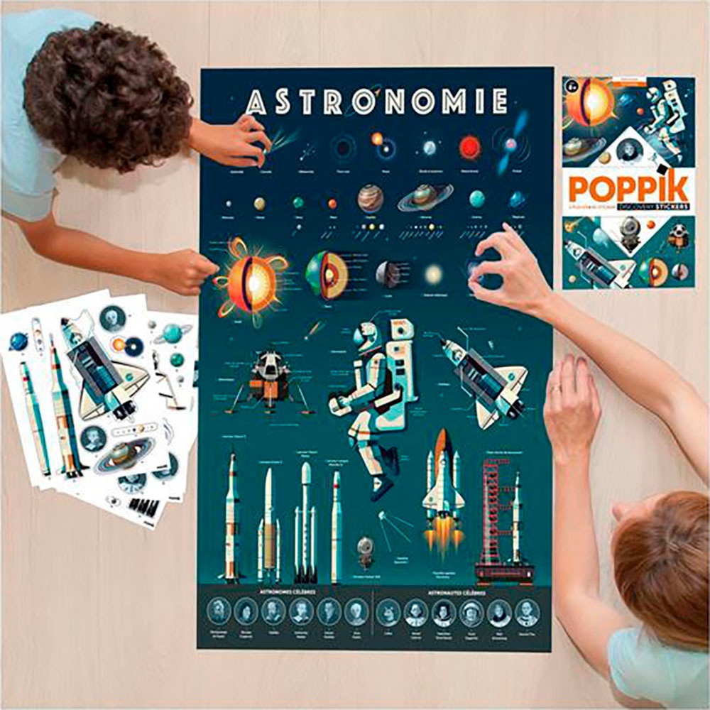 POPPIK Kreativset »Sticker Lernposter, Astronomie«
