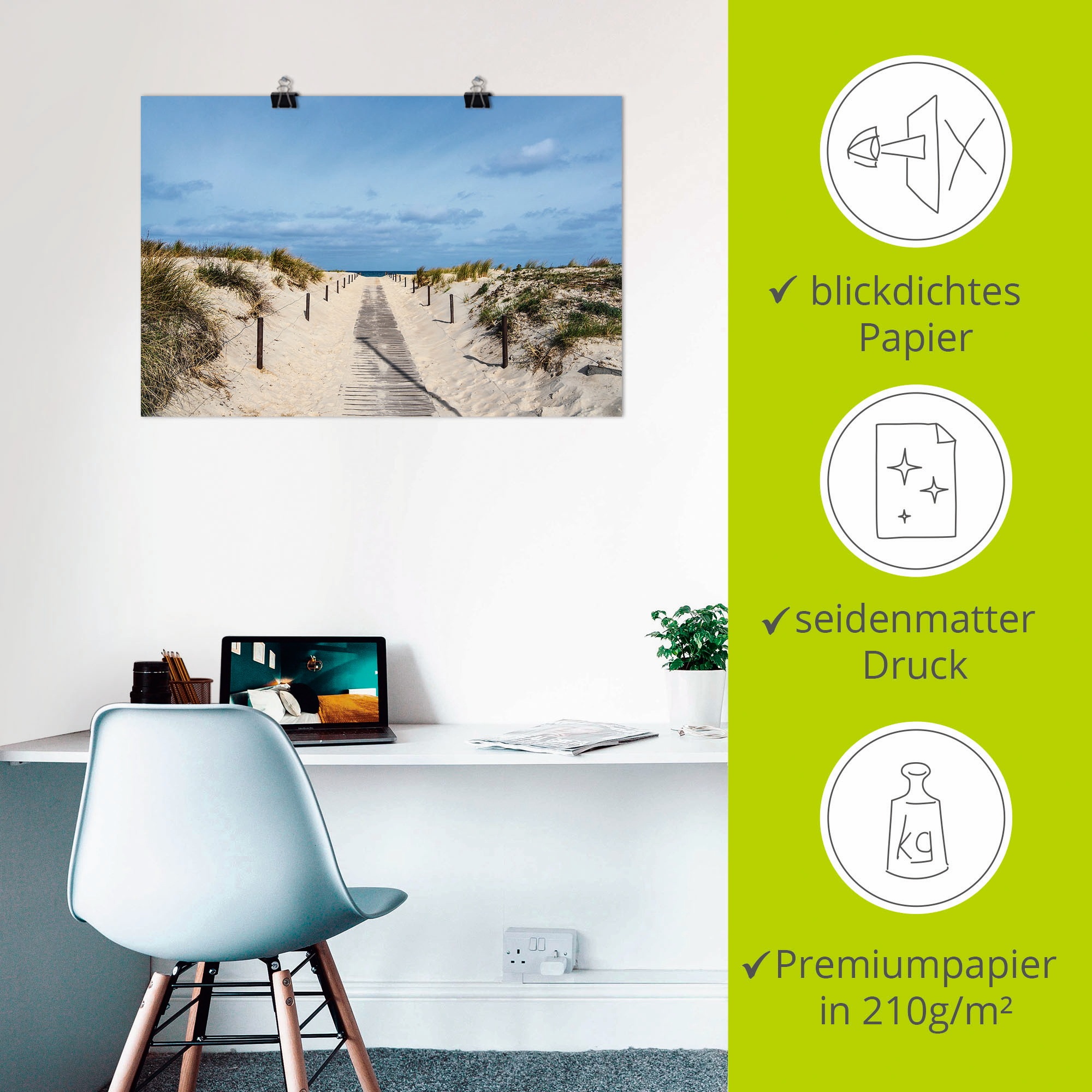 Artland Wandbild »Strandaufgang an Küste der Ostsee« Strandbilder 1 Stk. tlg. als Alubild, Outdoorbild, Leinwandbild, Poster, Wandaufkleber