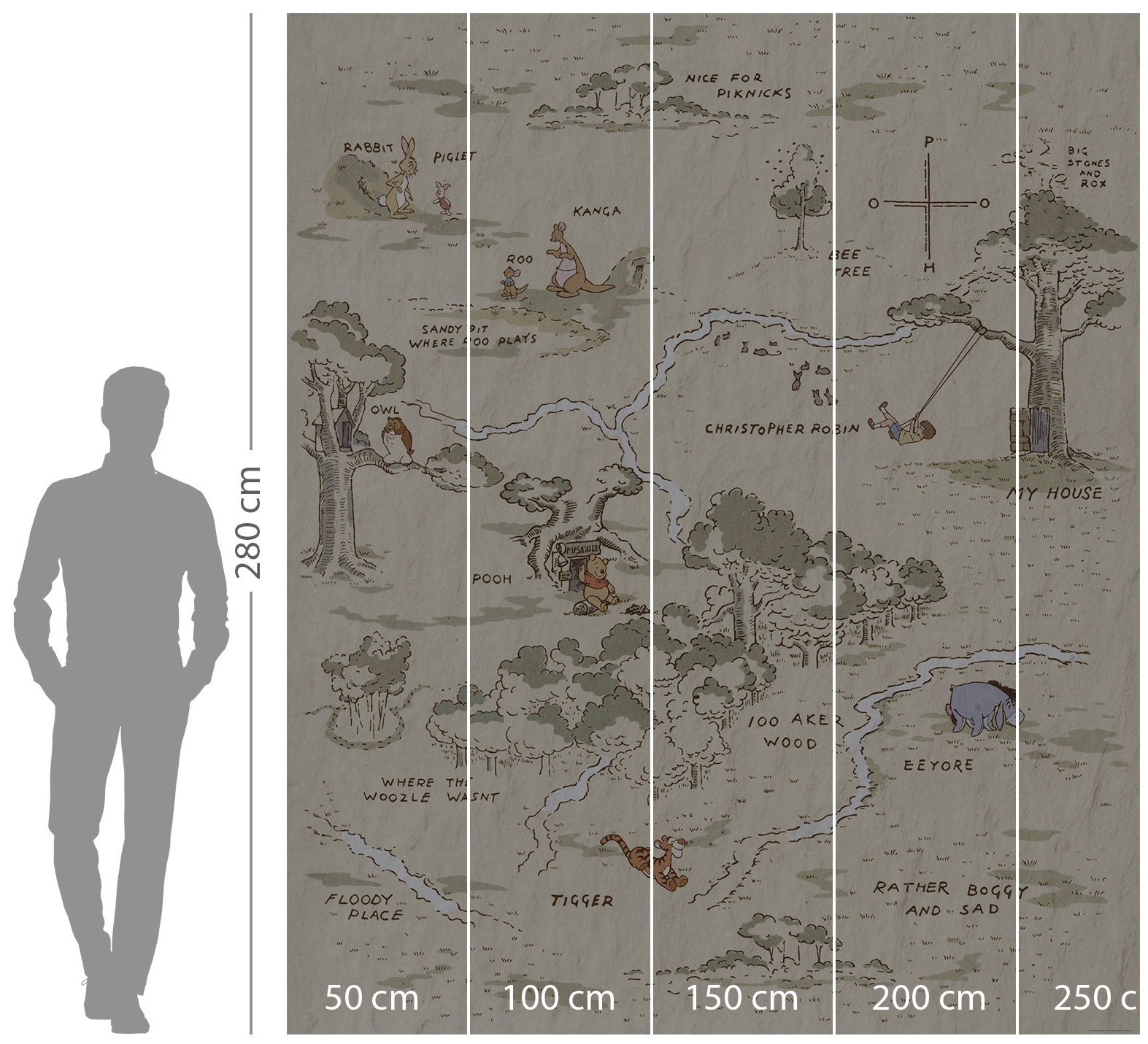 Komar Vliestapete »Winnie the Pooh Map«, 200x240 cm (Breite x Höhe) online  kaufen bei OTTO