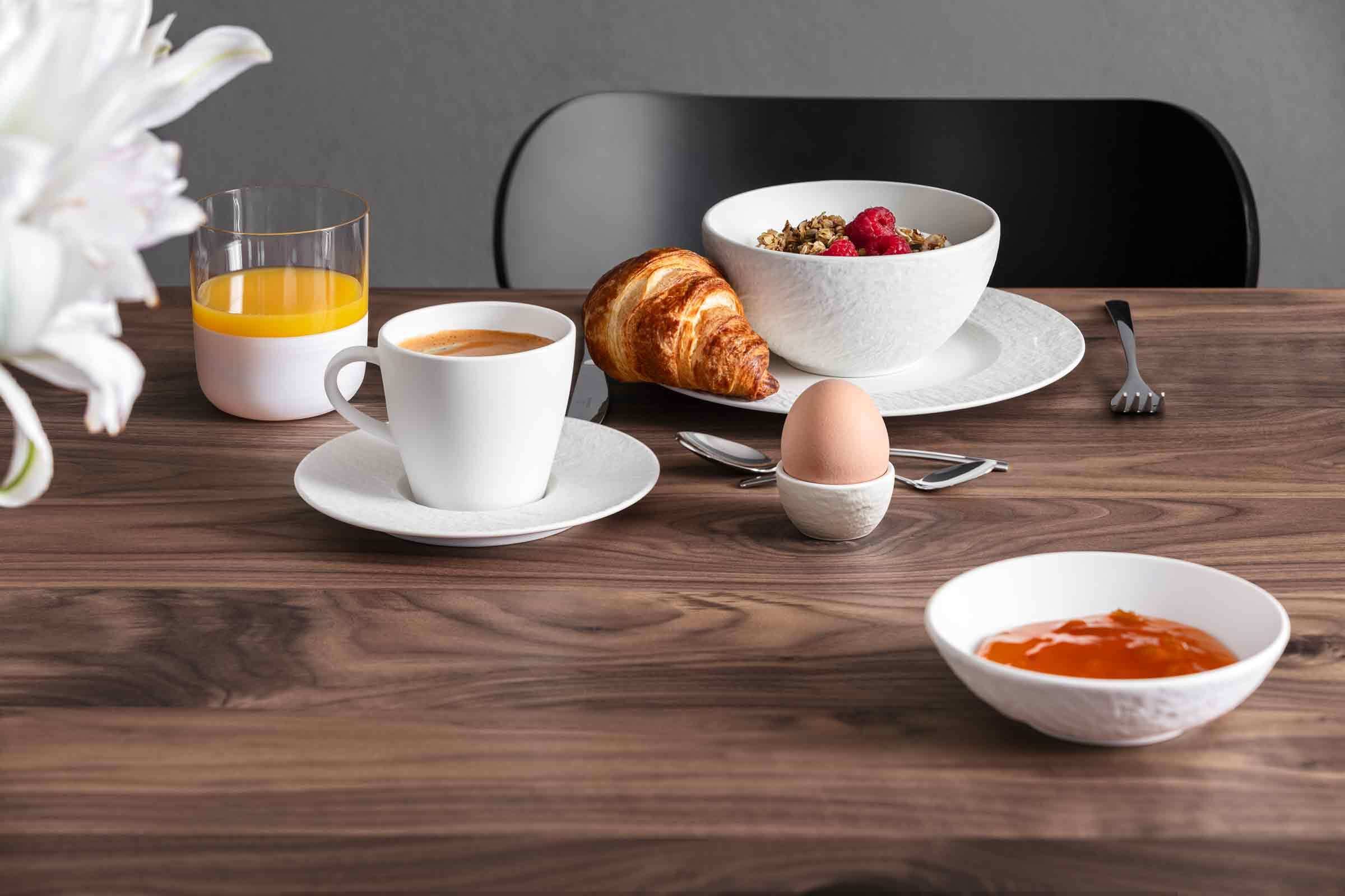 Villeroy & Boch Frühstücksteller »Frühstücksteller Manufacture Ice ø 21,7 cm weiß« Spülmaschinenfest, Mikrowellensicher