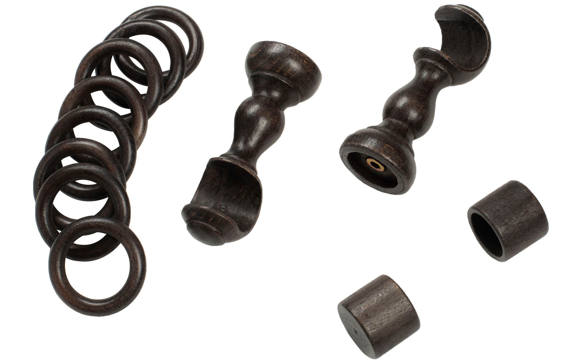 SN DECO GROUP Gardinenstange »Cafiro« 1 läufig-läufig Fixmaß 28 mm, Holz, verschiedene Längen und Farben, Komplettset