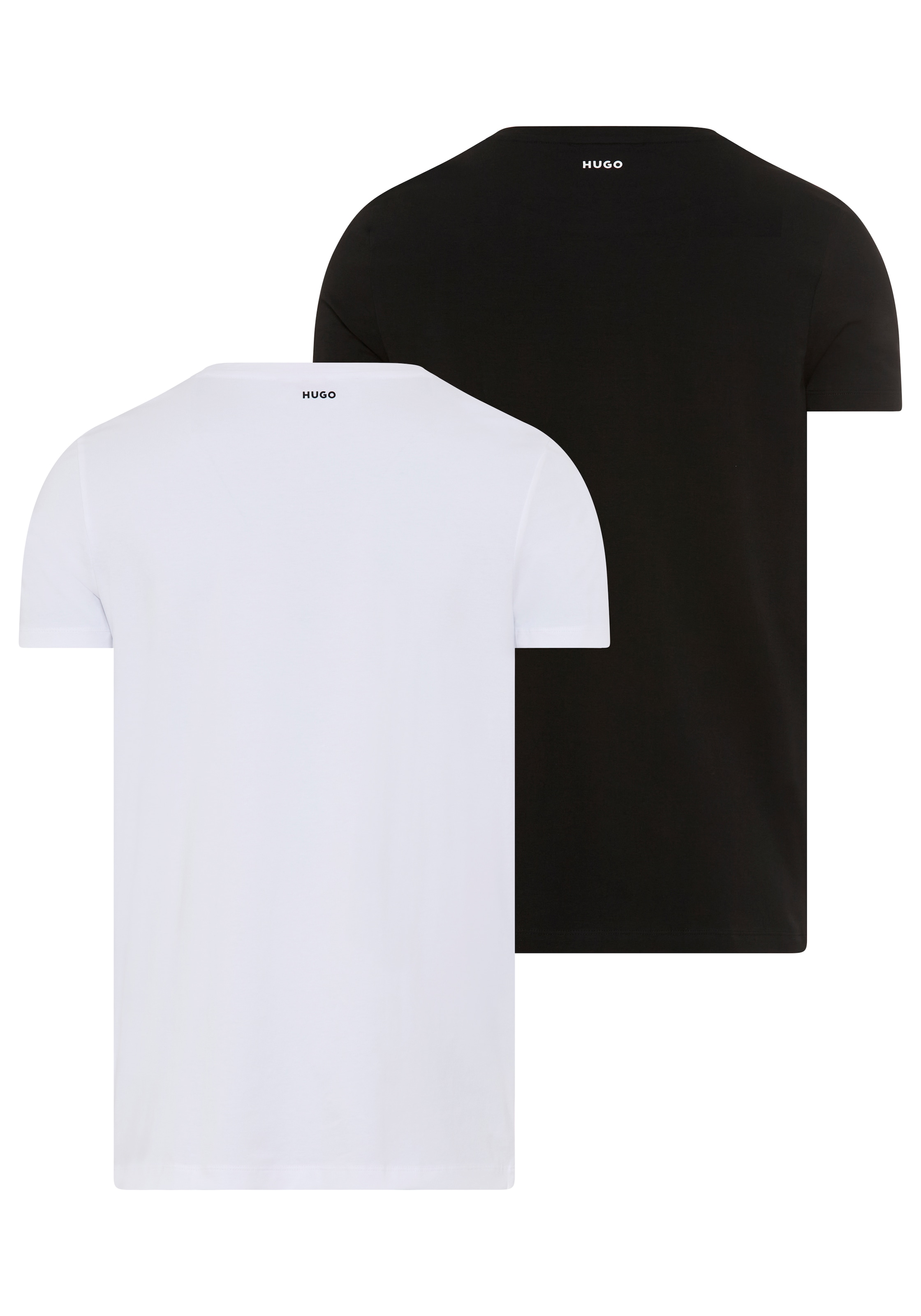 HUGO T-Shirt »HUGO-Round« Packung, 2er,  Rundhalsausschnitt, Slim-Fit, HUGO Logo-Druck