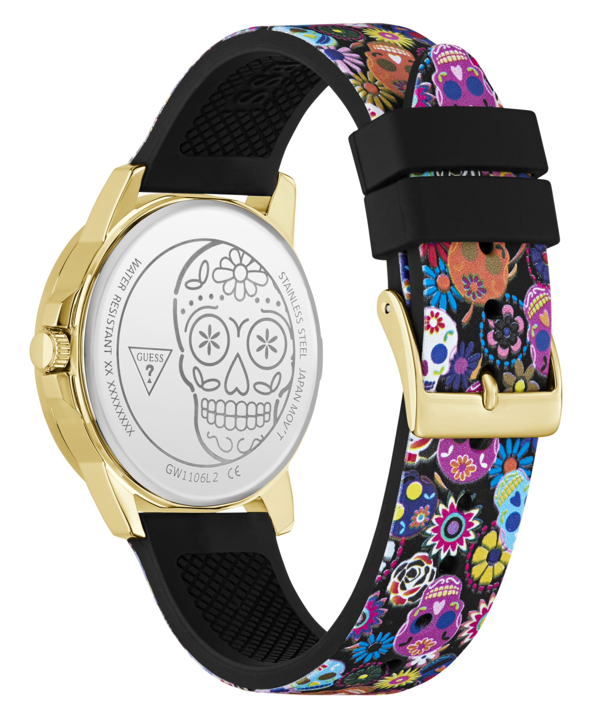 Guess Quarzuhr »CALAVERTA« Armbanduhr, Damenuhr, Silikonarmband, analog