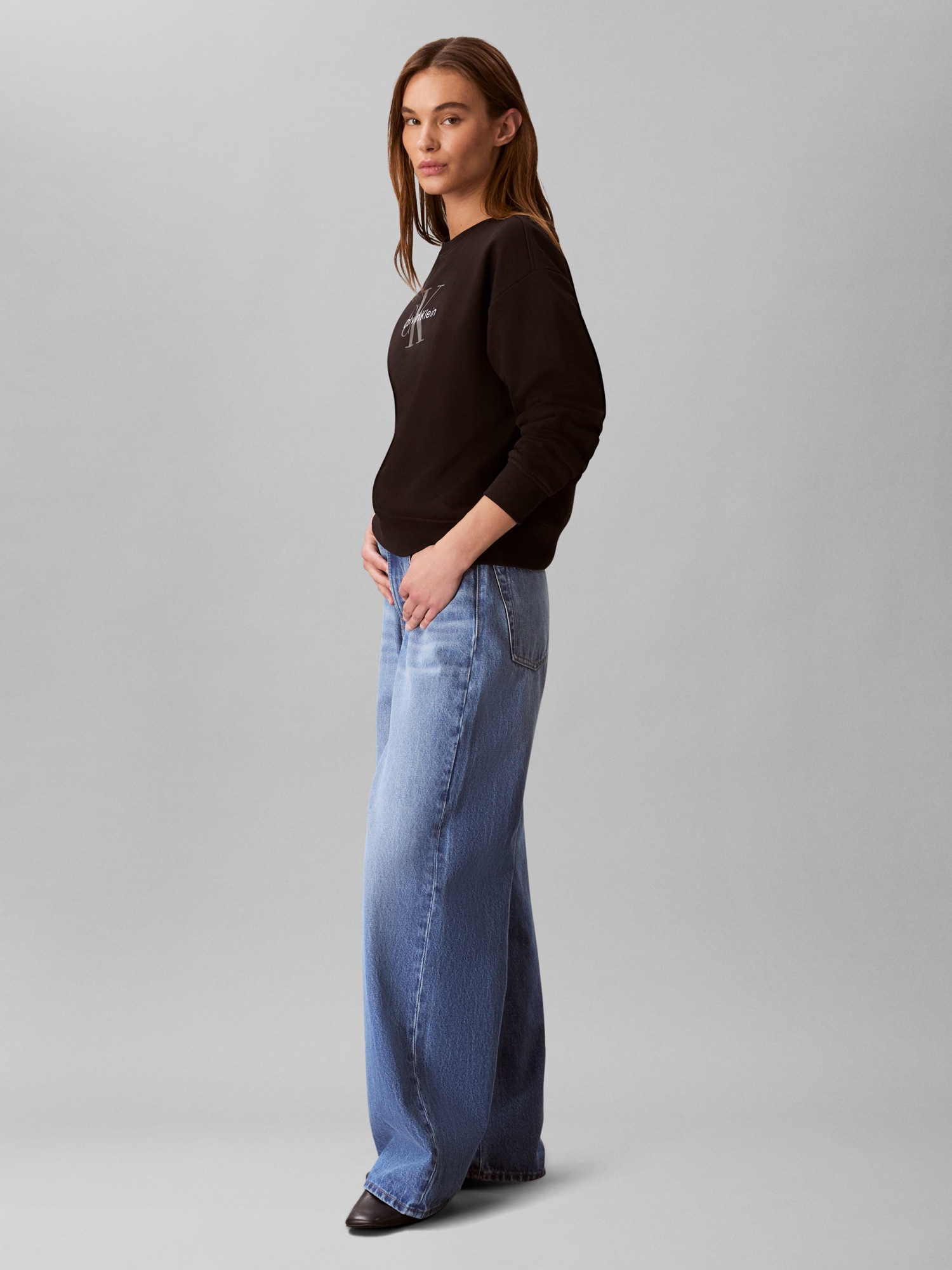 Calvin Klein Jeans Sweatshirt »LS MNLG FRNCH TRRY R«, Mit Rundhalsausschnitt
