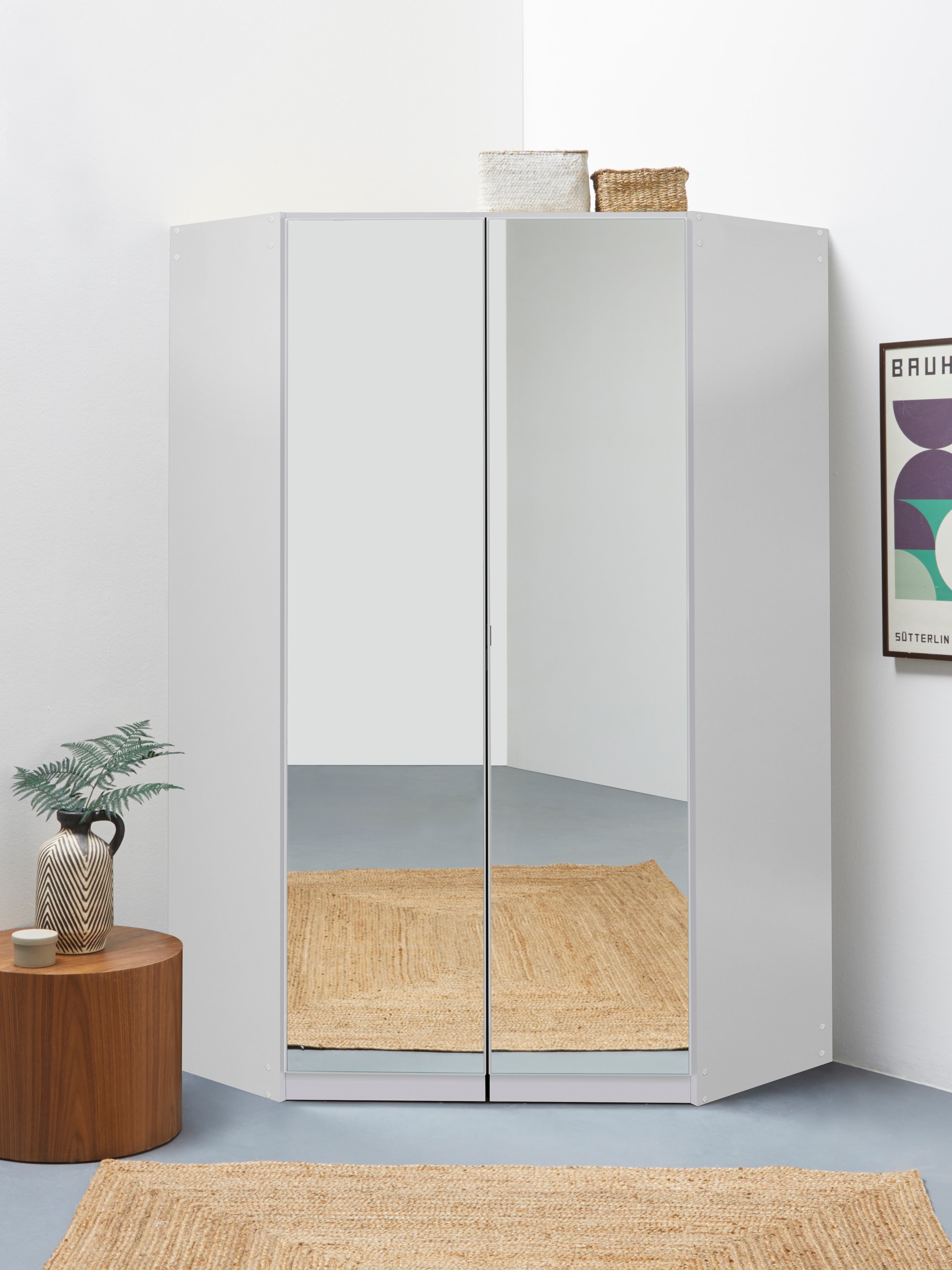 INOSIGN BY RAUCH Eckschrank »Kleiderschrank Schrank Garderobe Wäscheschrank VANDOR«, voll ausgestattet, viel Stauraum, Spiegel vollflächig MADE IN GERMANY