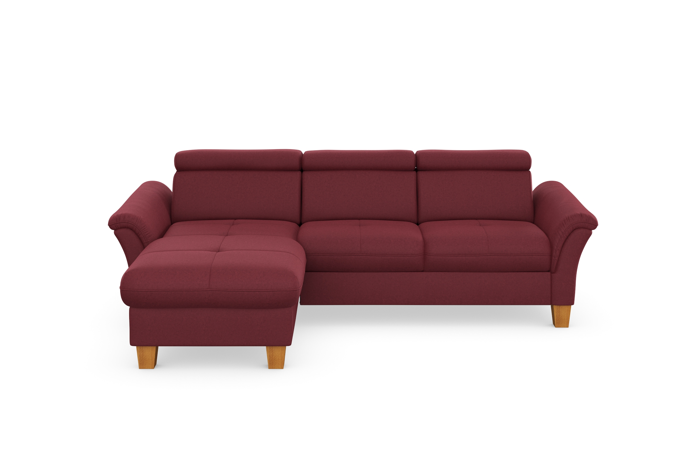 Home affaire Ecksofa »Lindgren L-Form«, wahlweise mit Bett mit klappbaren Rollen, Kasten und Kopfverstellung