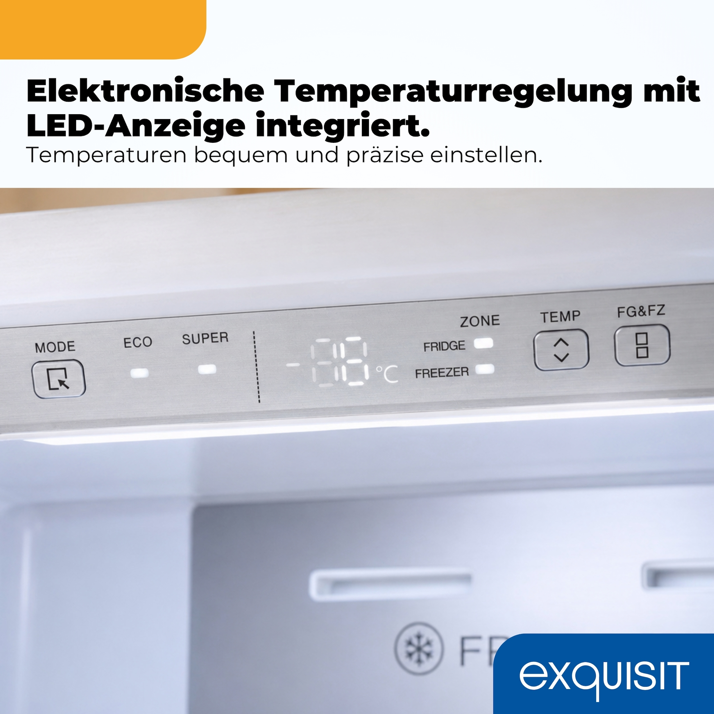 exquisit Kühl-/Gefrierkombination »KGC340-115-NF-040C inoxlook-az« 186 cm hoch 59,5 cm breit NoFrost Technologie für dauerhaft eisfrei ohne Abtauen