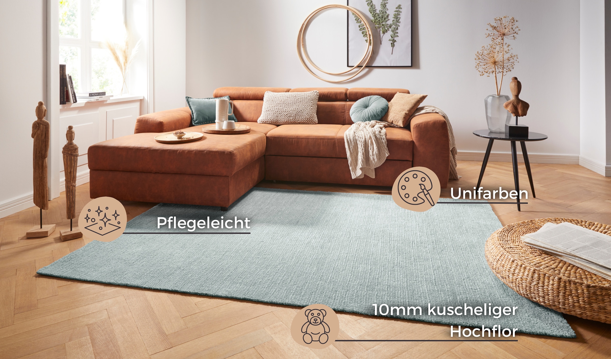HANSE Home Teppich »Supersoft«, rechteckig, 10 mm Höhe, Kurzflor, Läufer Modern, Einfarbig, Wohnzimmer, Schlafzimmer