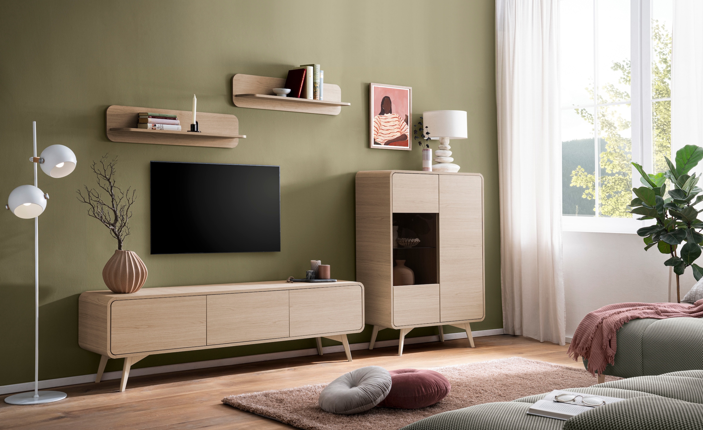 Home affaire Wohnwand »Torsby, moderne Anbauwand, Komplettset im Scandi-Stil« Set, 4 Stk. tlg.