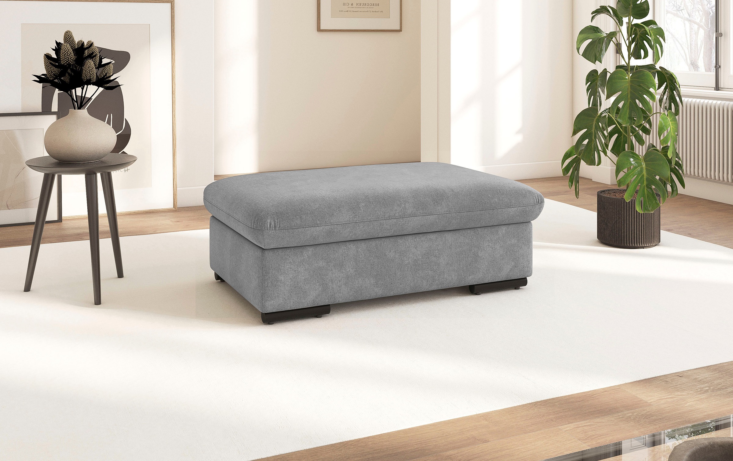 Sit&More Polsterhocker »Alcudia« in grau, Größe B/H/T: 101 cm x 43 cm x 68 cm