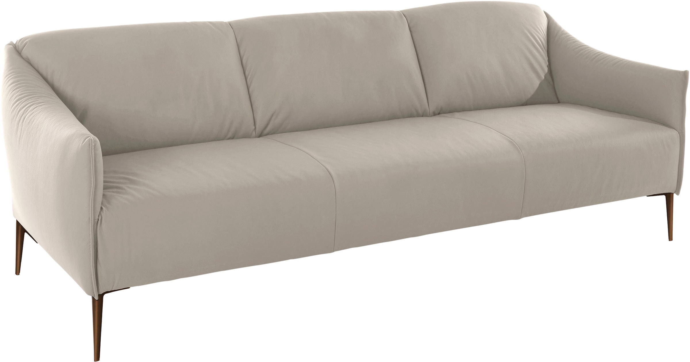 W.SCHILLIG 3-Sitzer »sally Design-Sofa, Loungesofa, bequem, schmale Armlehnen, Breite 224cm« mit Metallfüßen in Bronze pulverbeschichtet, Breite 224 cm
