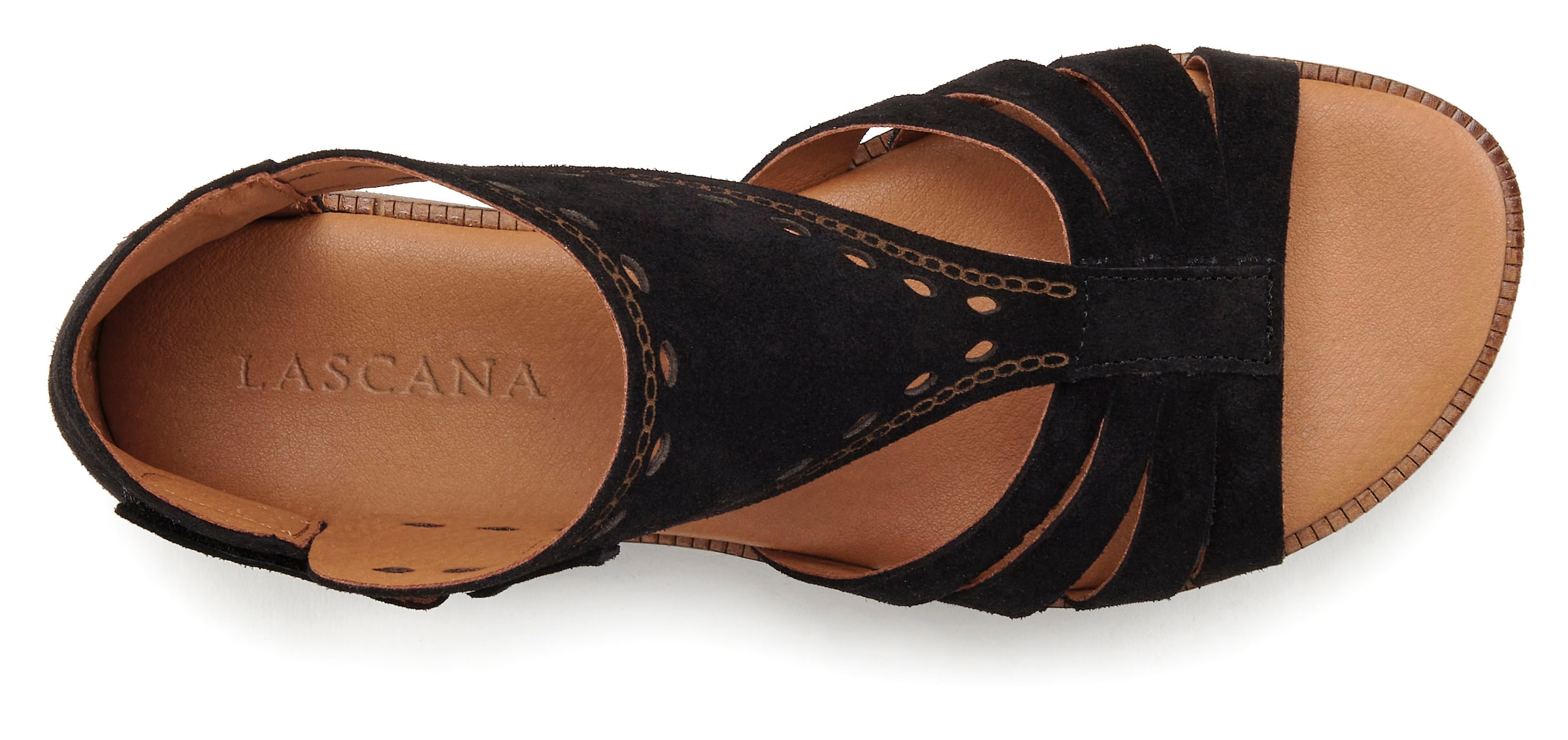 LASCANA Sandale »Sommerschuh«, Sandalette, Sommerschuh aus hochwertigem Leder mit kleinen Cut-Outs