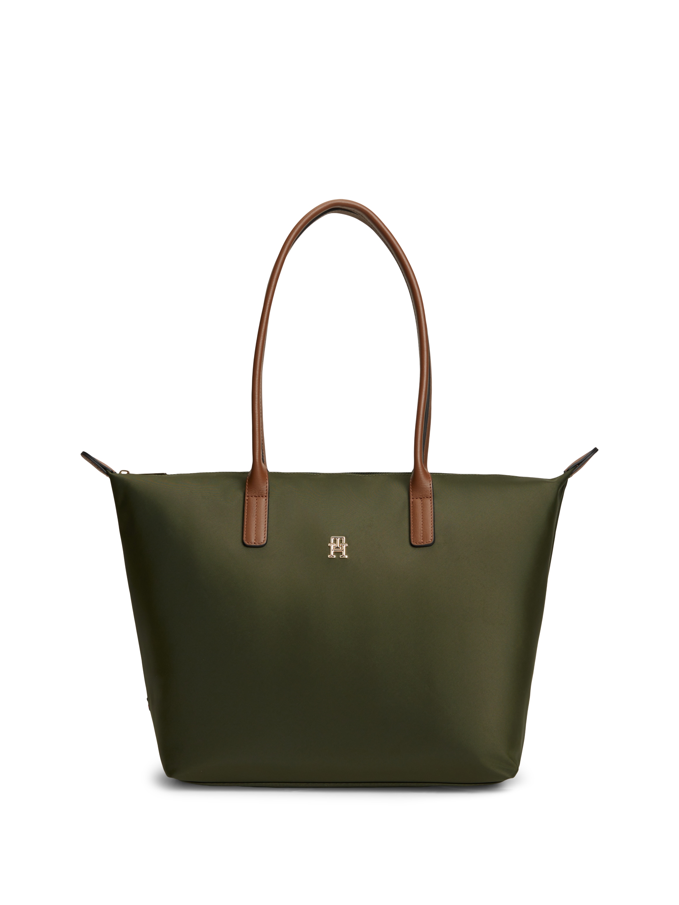 Tommy Hilfiger Tragetasche »POPETTE TOTE« Damen Handtasche, Schultertasche mit kontrastfarbigen Henkeln