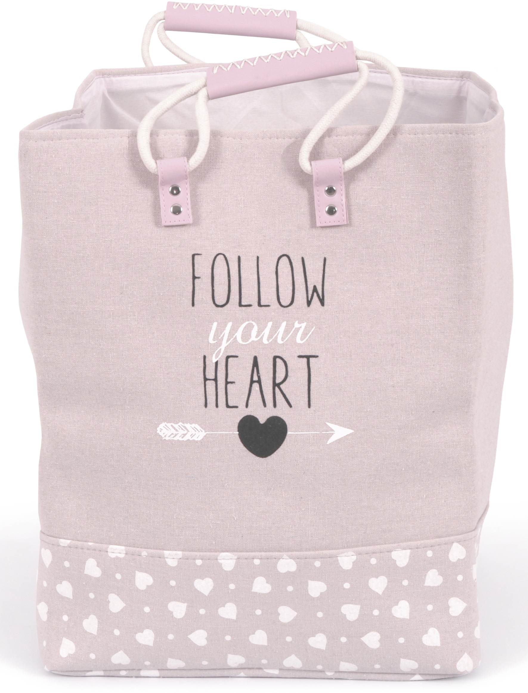 Franz Müller Flechtwaren Wäschebox »Follow your Heart«, quadratisch