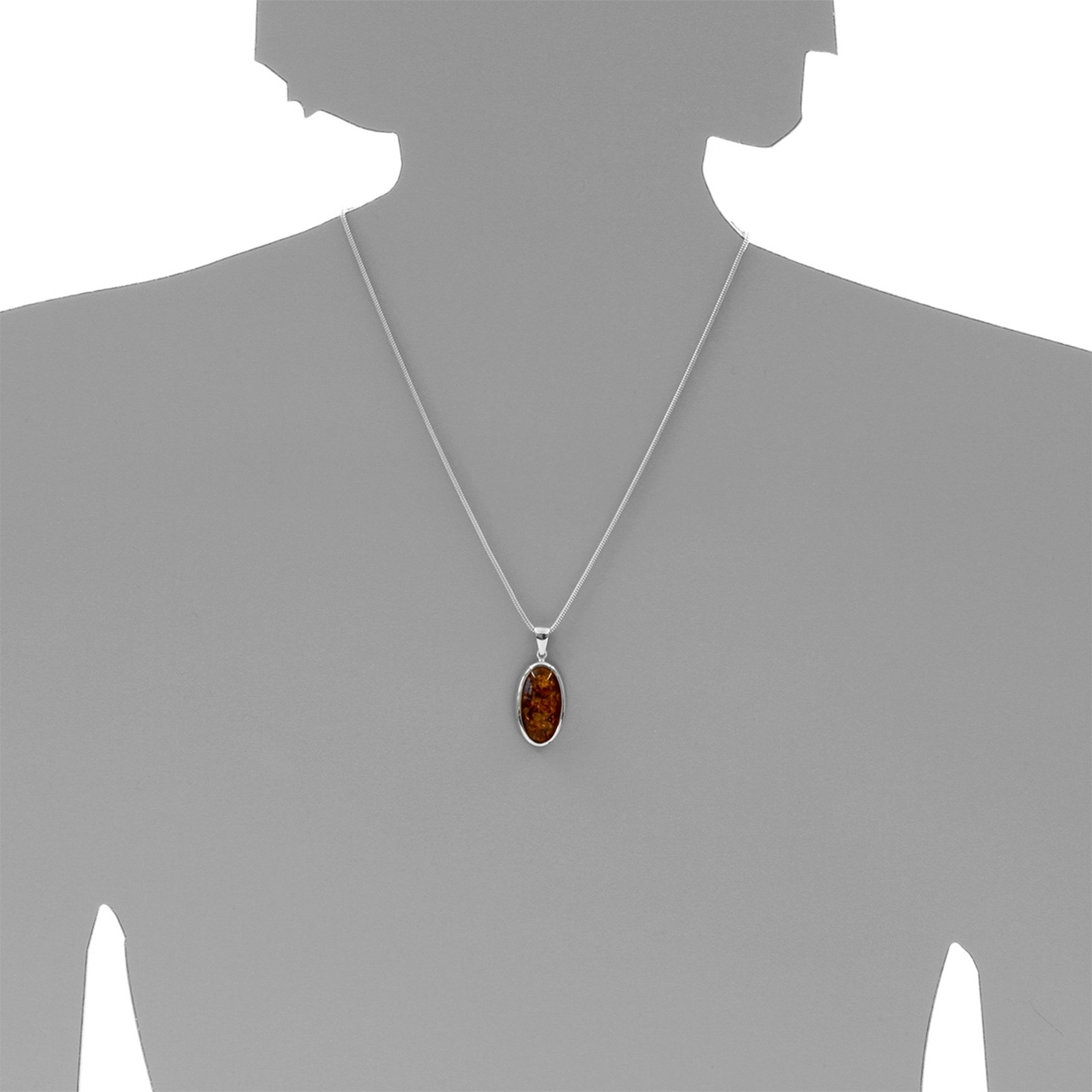 OSTSEE-SCHMUCK Kettenanhänger »- Classic 24x12 mm - Silber 925/000 - Bernstein«