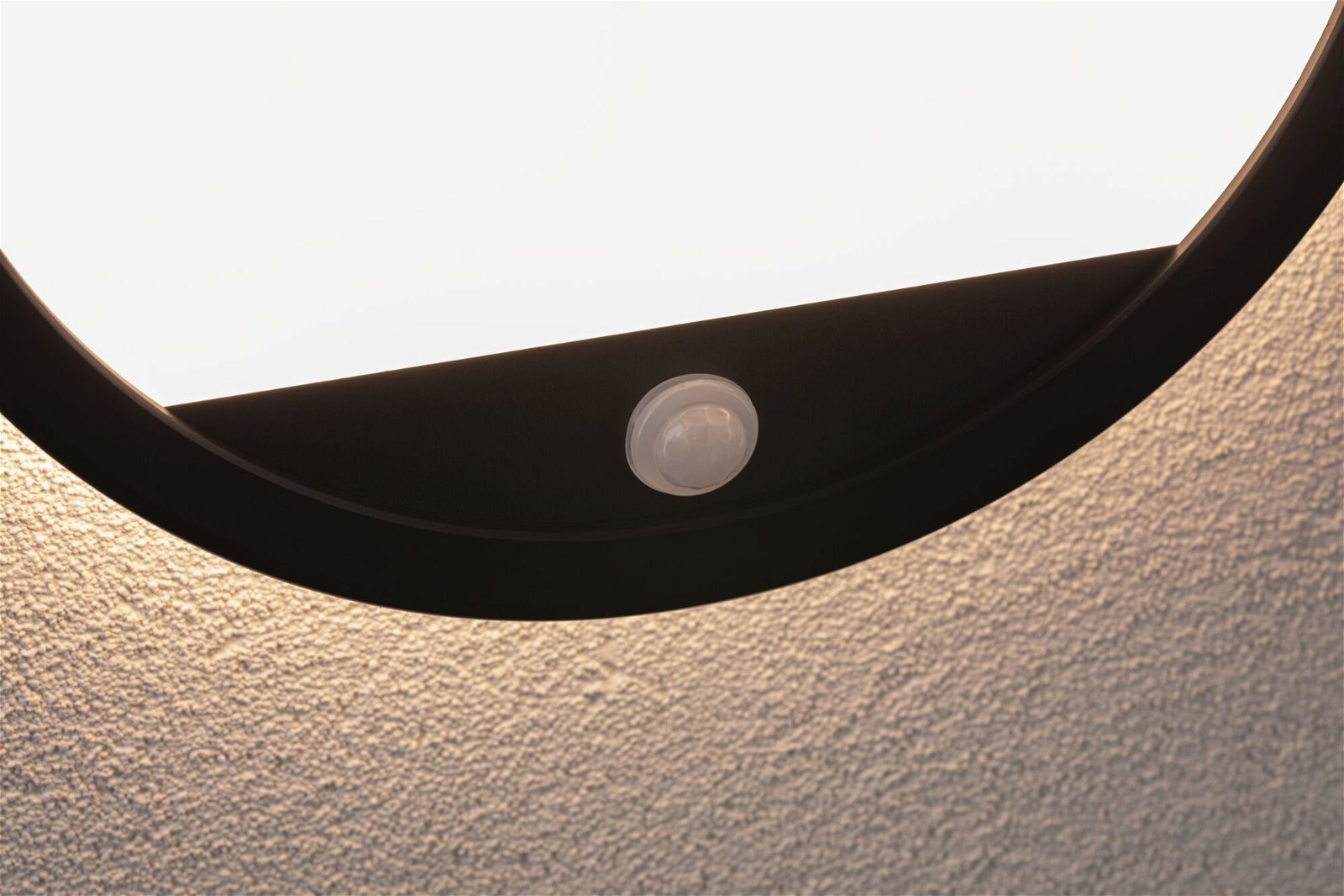 Paulmann LED Außen-Wandleuchte »Außenpanel Lamina rund 280mm 3000K 14,5W 1200lm 230V Kunststoff«, 1 flammig, Backlight Bewegungsmelder seewasserresistent IP44 1200lm