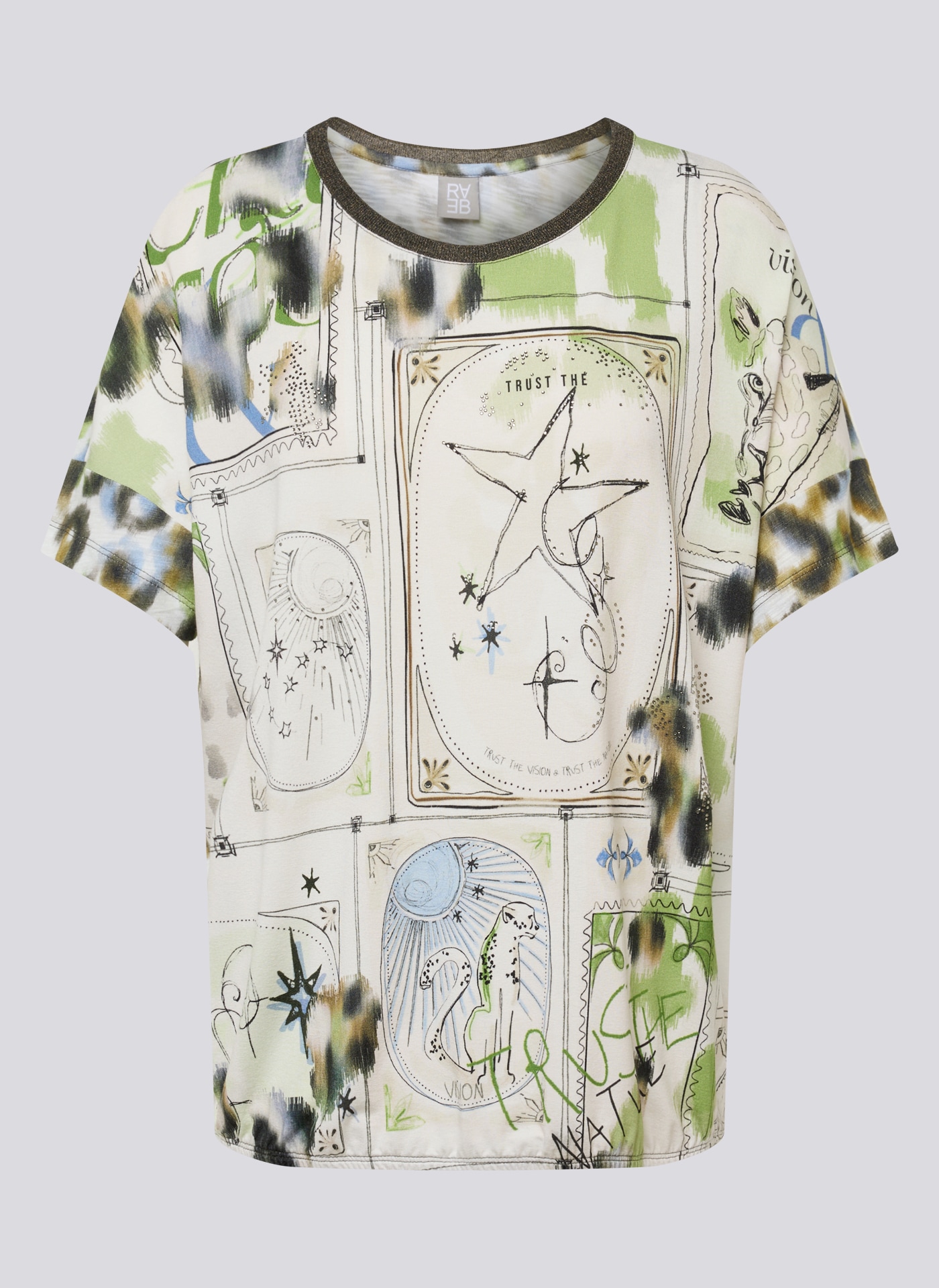 Rabe Kurzarmshirt, im Animal-Look