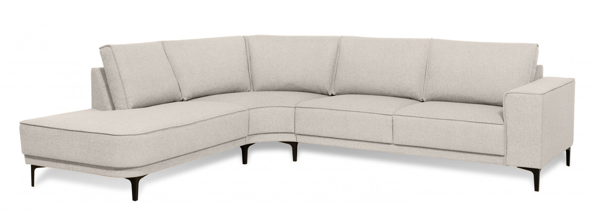 Places of Style Ecksofa »Casina«, mit abgerundeter Ottomane, in einem weichen Chenille-Stoff