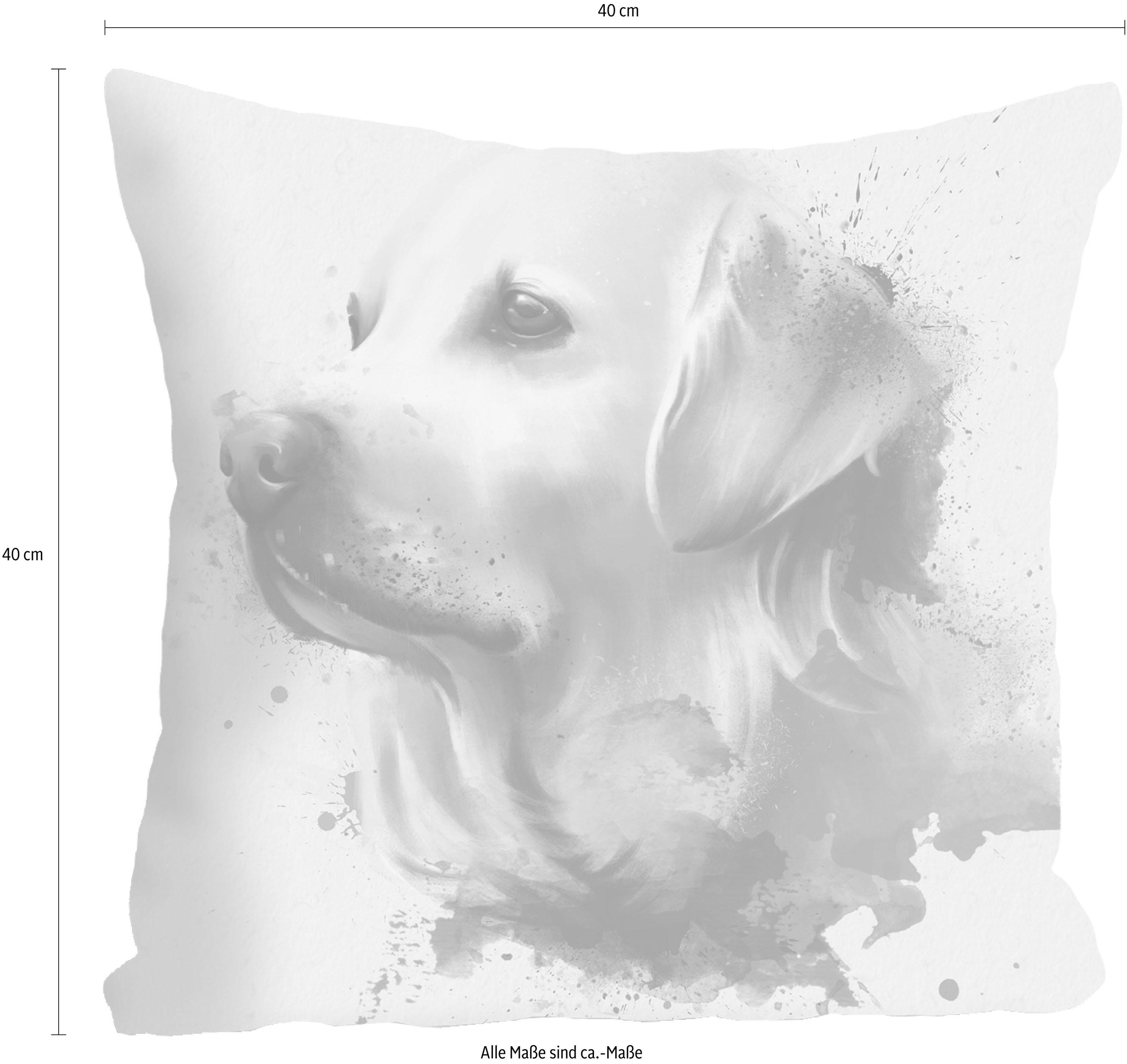 queence Dekokissen »Golden Retriever«, Kissenhülle ohne Füllung, 1 Stück