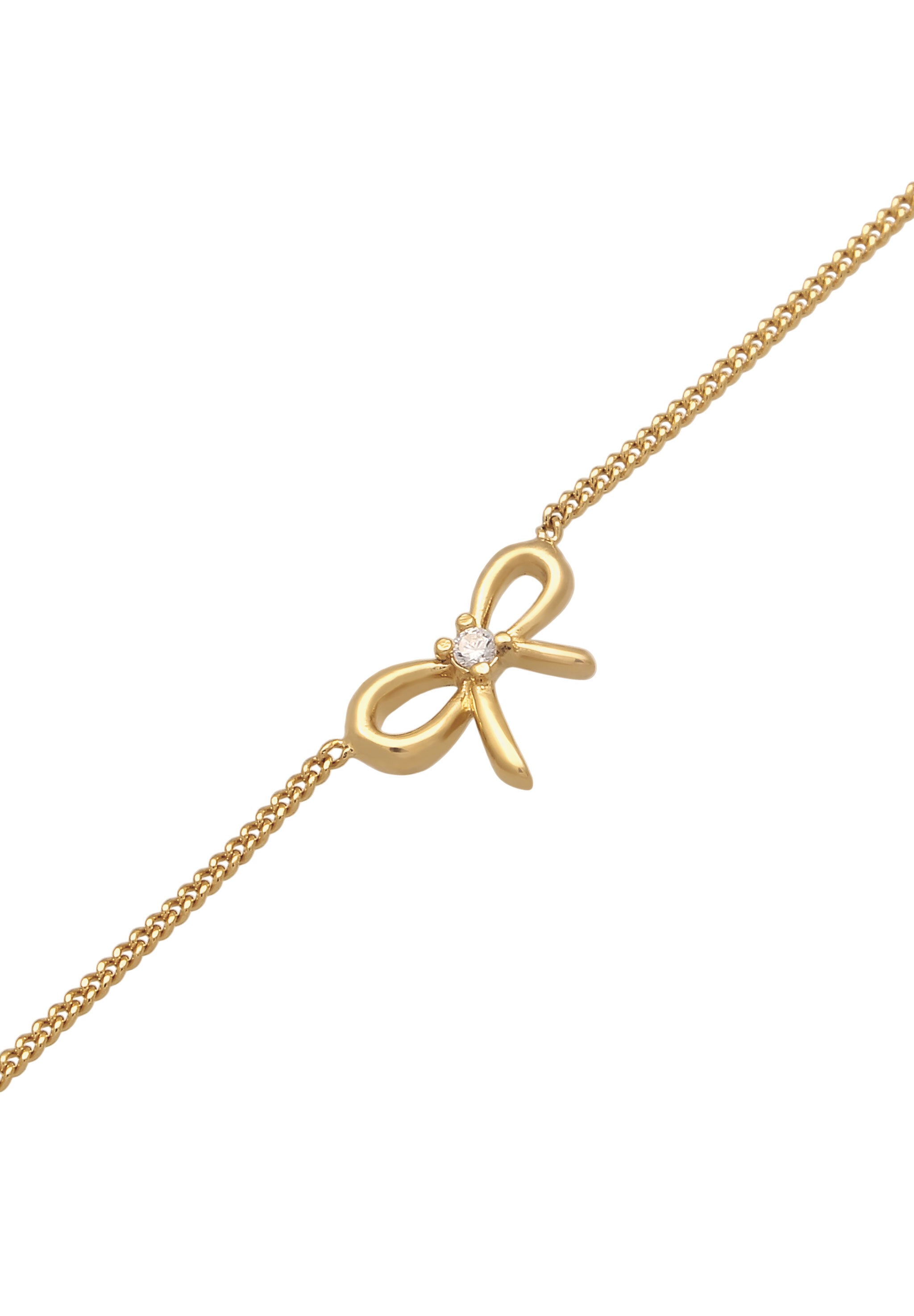 Elli Choker »Halskette Choker Schleife Zirkonia Weiß 925 Sterling Silber«