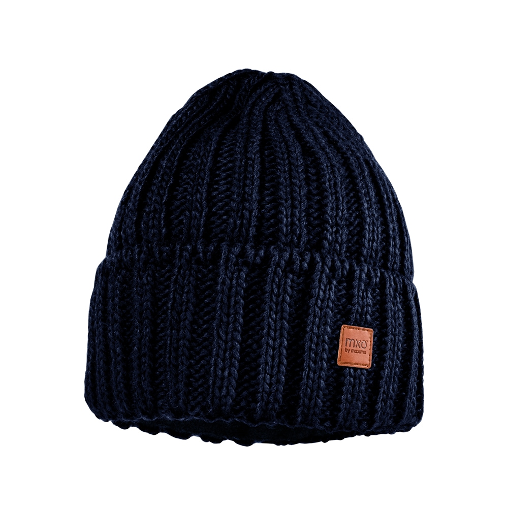 Maximo Strickmütze Breiter Umschlag in blau, Größe 55/57
