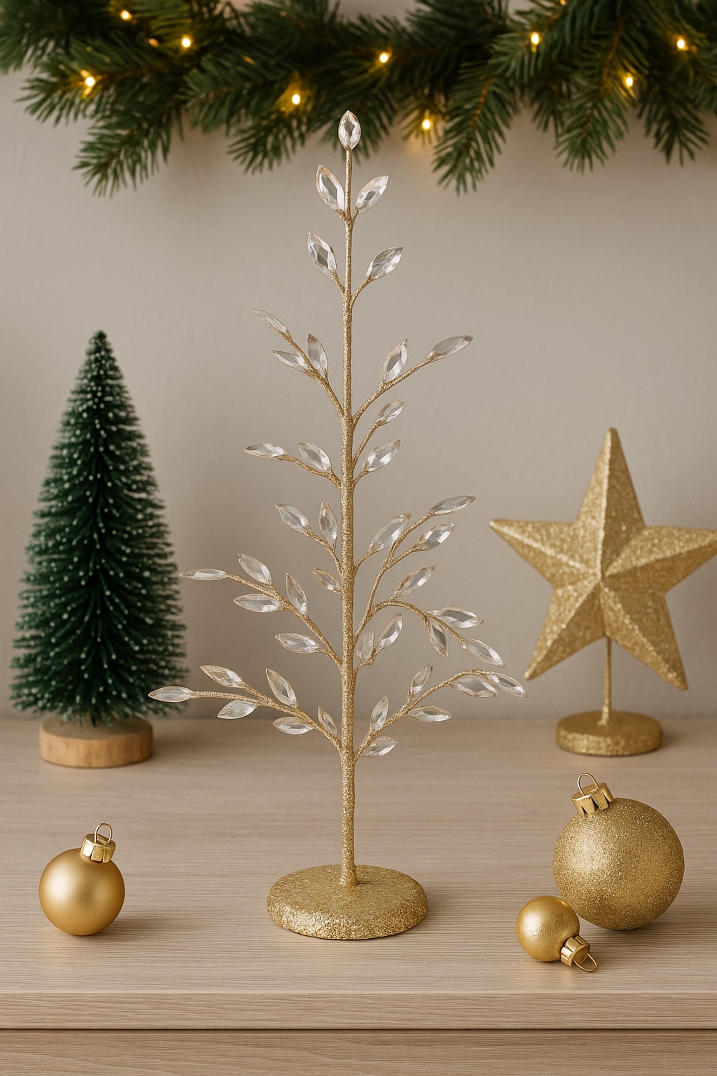 I.GE.A. Kunstbaum »Dekobaum mit Acryl-Steinchen« und Glimmer Weihnachtsbaum Christbaum Weihnachtsdeko