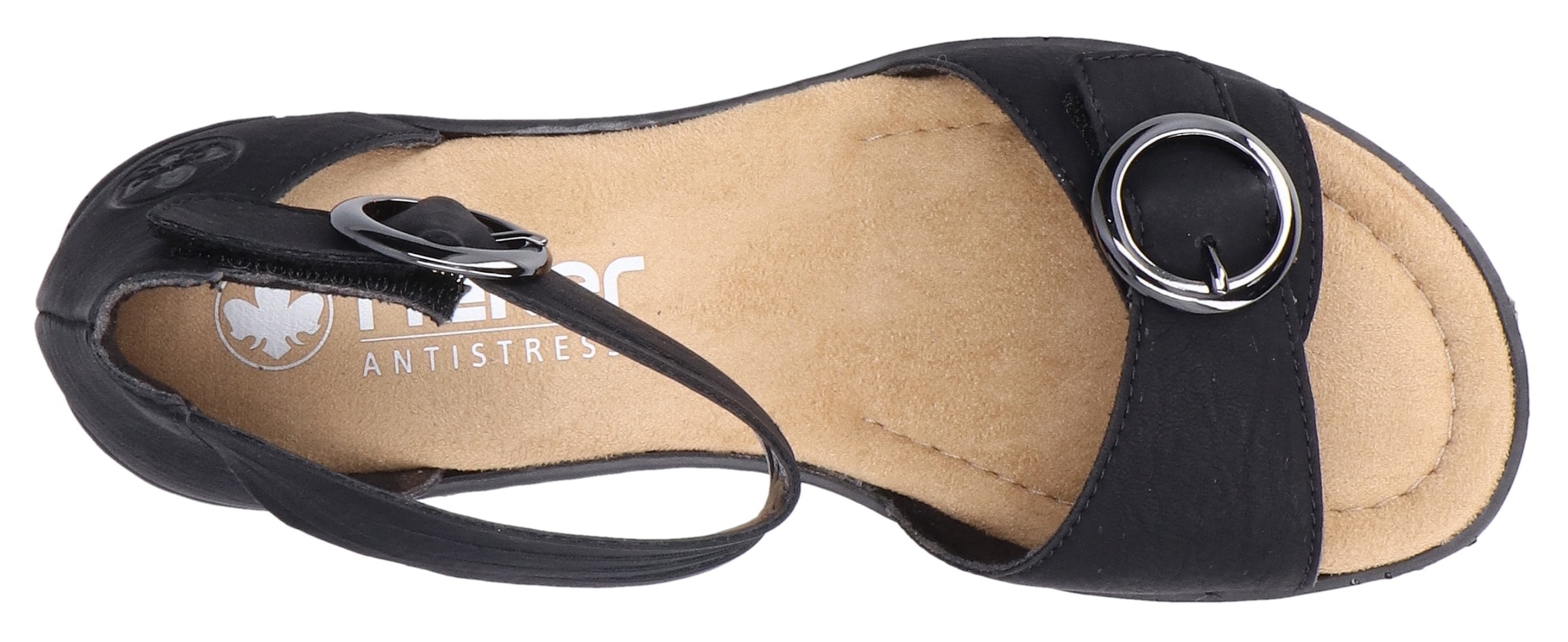 Rieker Keilsandalette  Sommerschuh, Urlaubsschuh, Sandale mit trendy Fesselriemchen