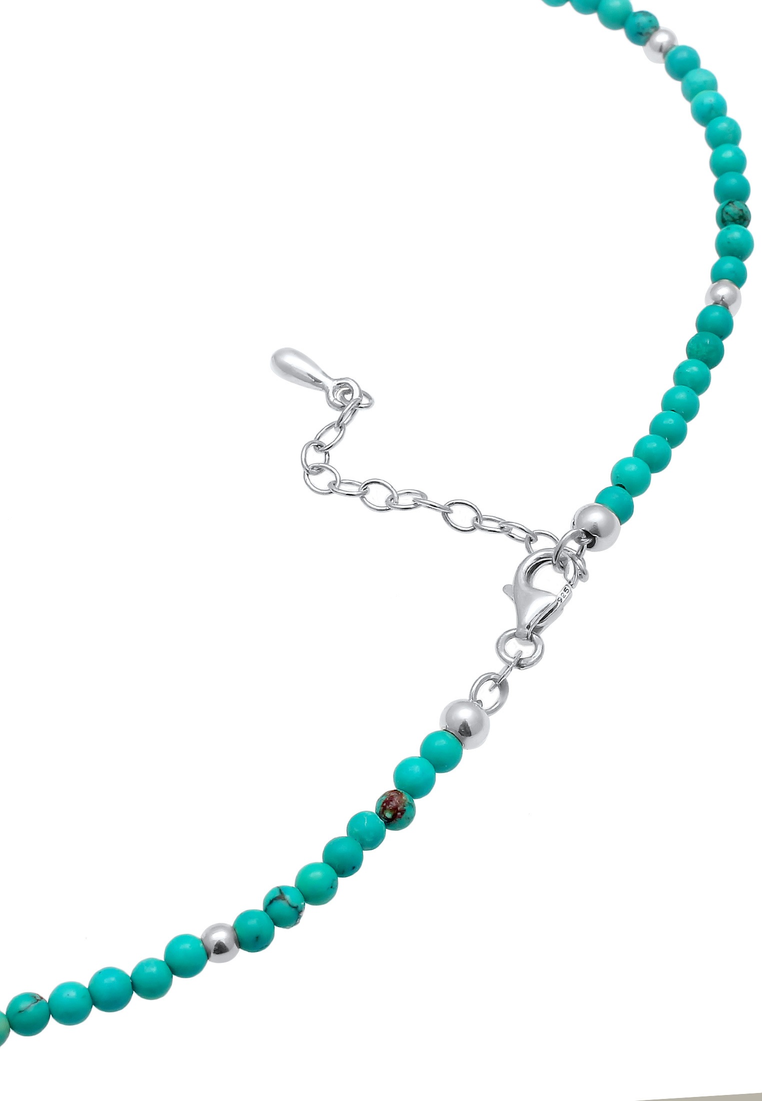 Nenalina Silberkette »Halskette Choker Perlen Kugeln Türkis Boho 925 Silber«