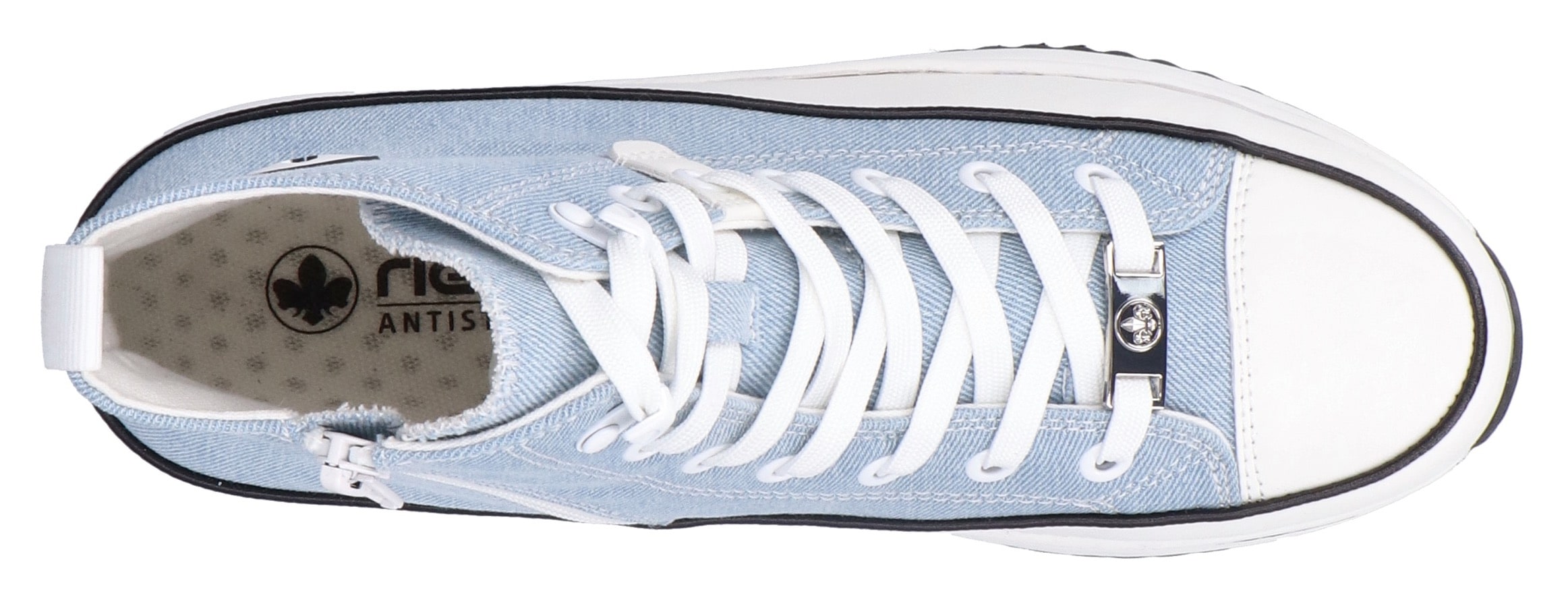Rieker Sneaker, Plateau, High Top-Sneaker, Schnürschuh in veganer Verarbeitung