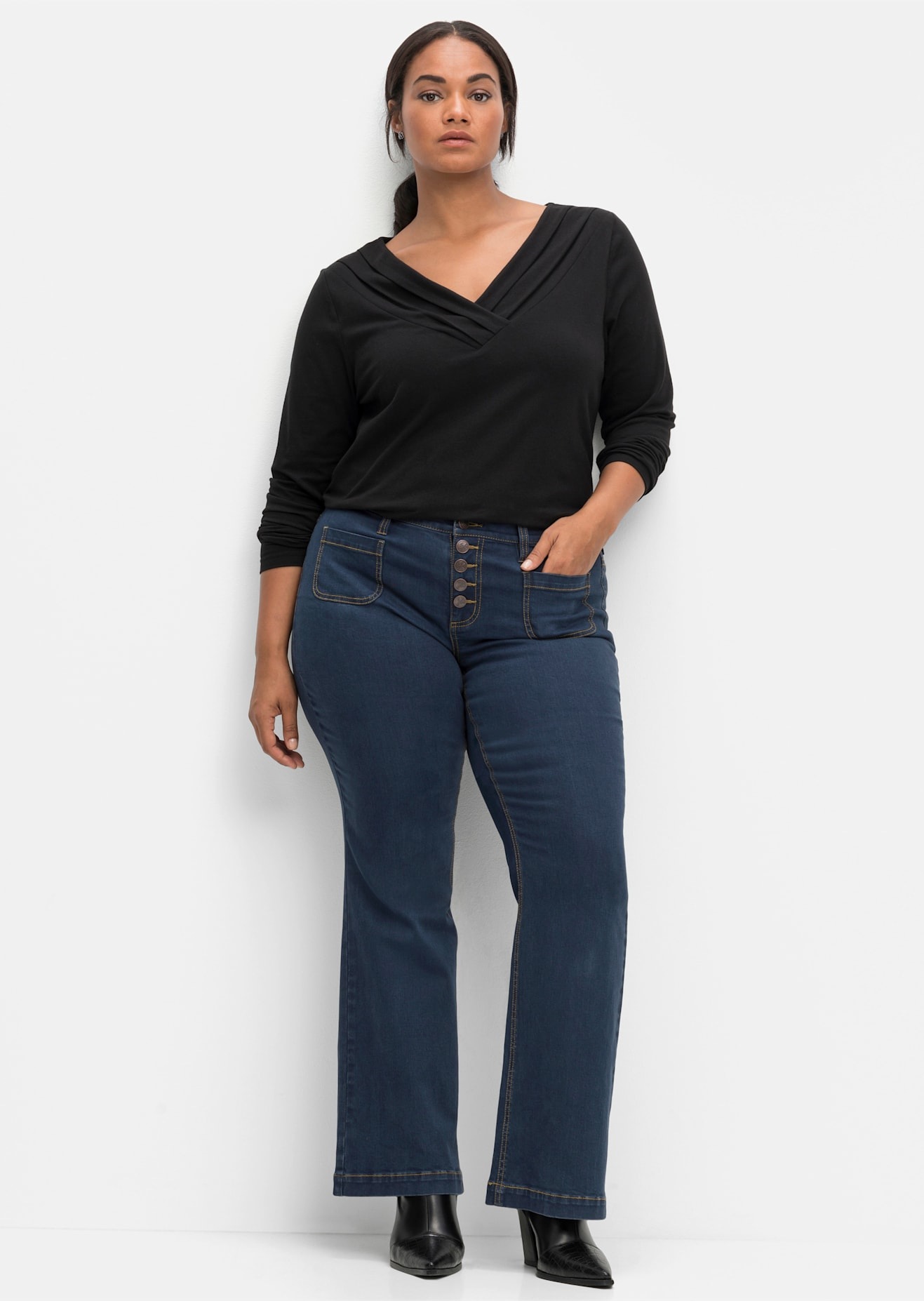 sheego by Joe Browns Langarmshirt »Langarmshirt«, (1 tlg.)