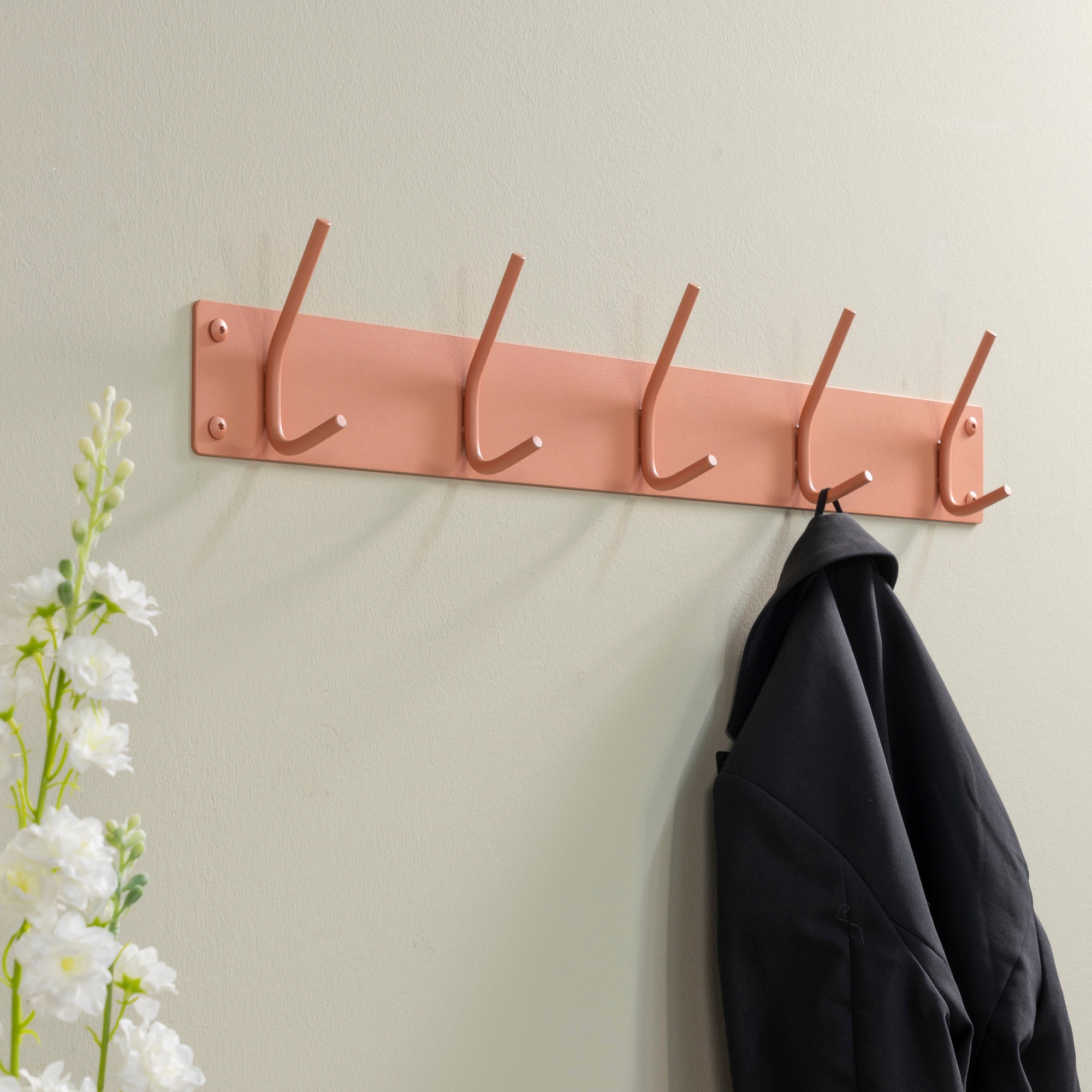Spinder Design Garderobenhaken Metall, Zeitloses Design, 5 Haken, Breite 70 cm