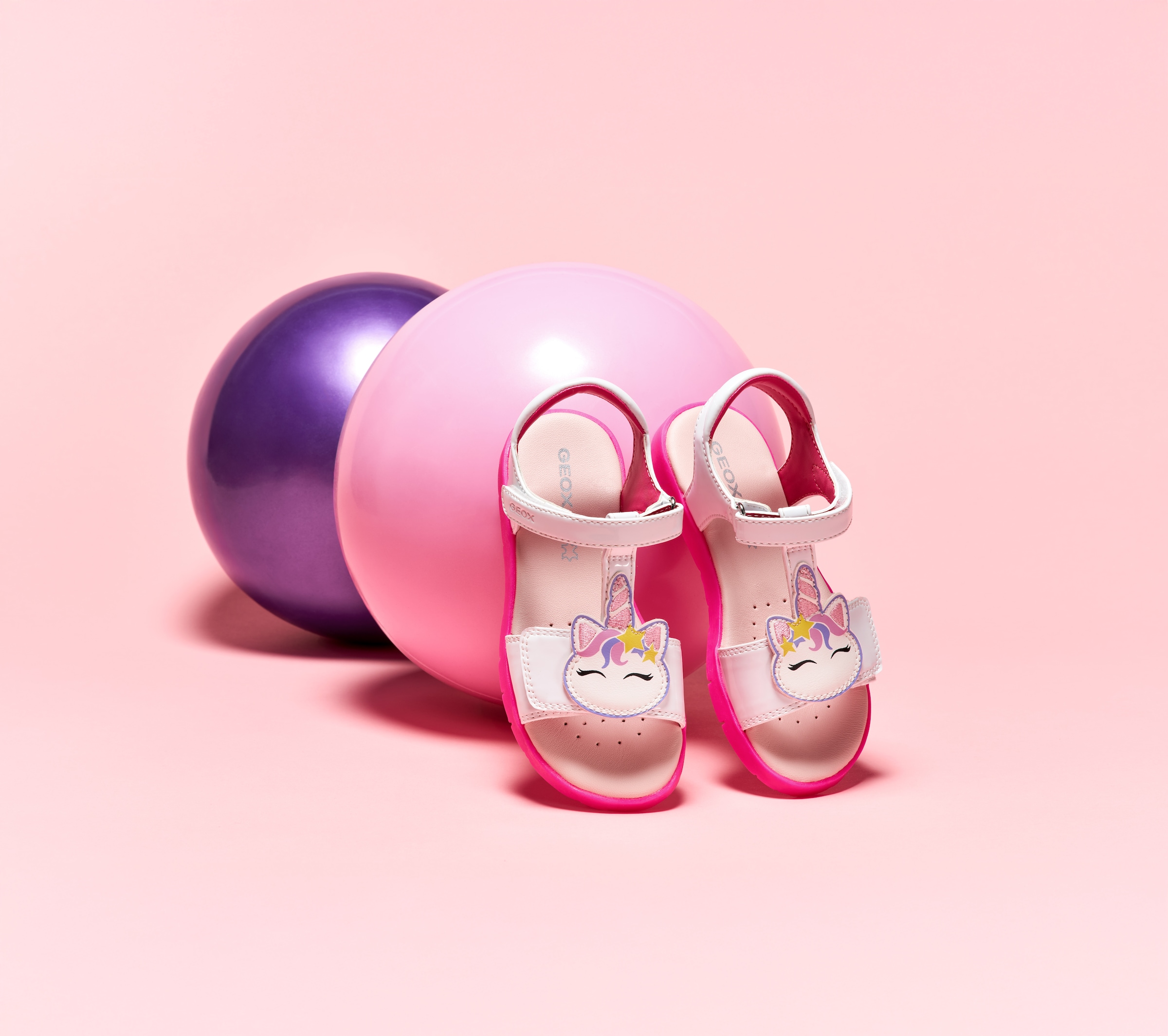 Geox Sandale »J SANDAL JOYFOOT GIR«  Sommerschuh, Klettschuh, Größenschablone zum Download