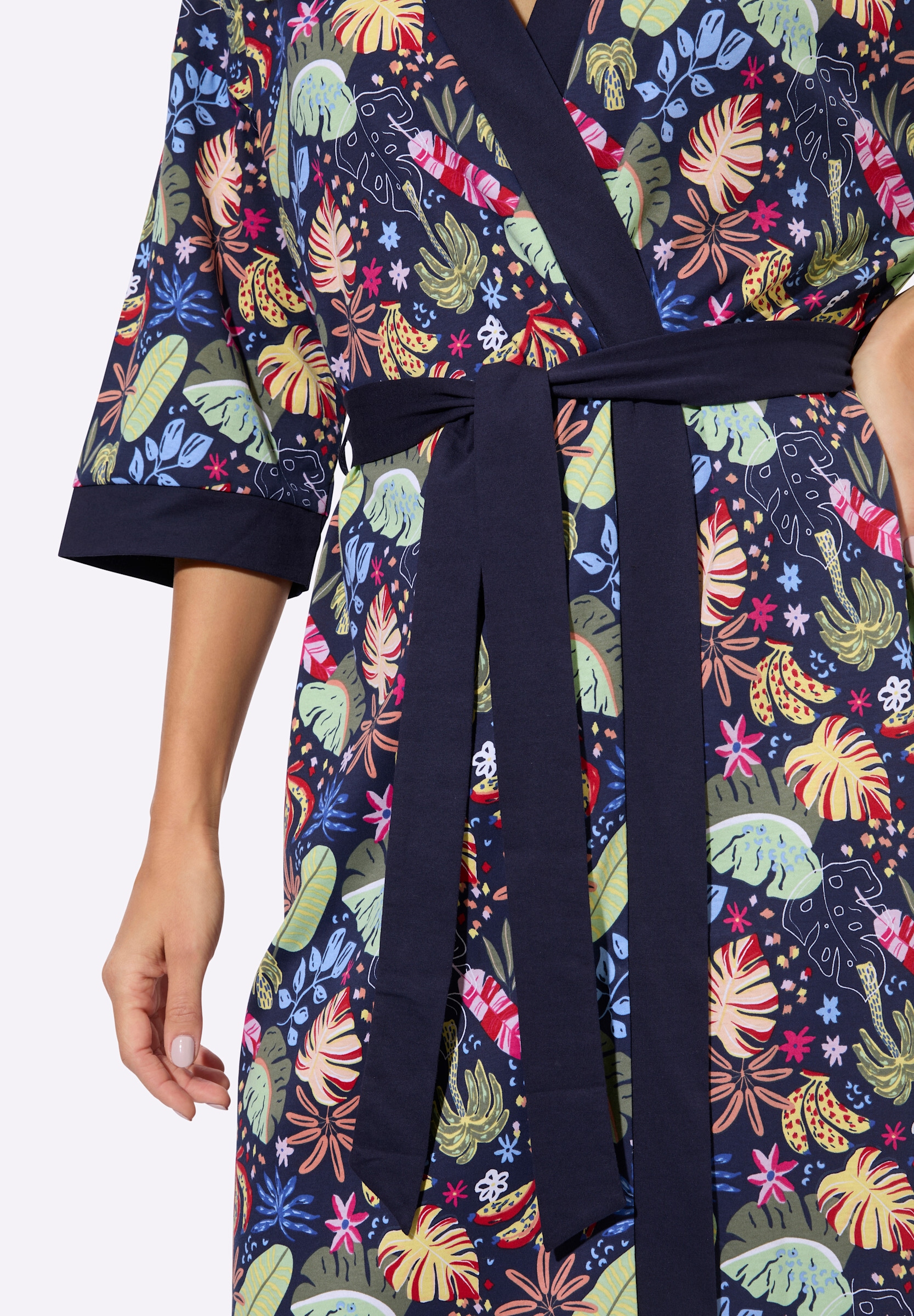 Sieh an! Morgenmantel »Morgenmantel Morgenmantel mit Kimono-Ärmeln«