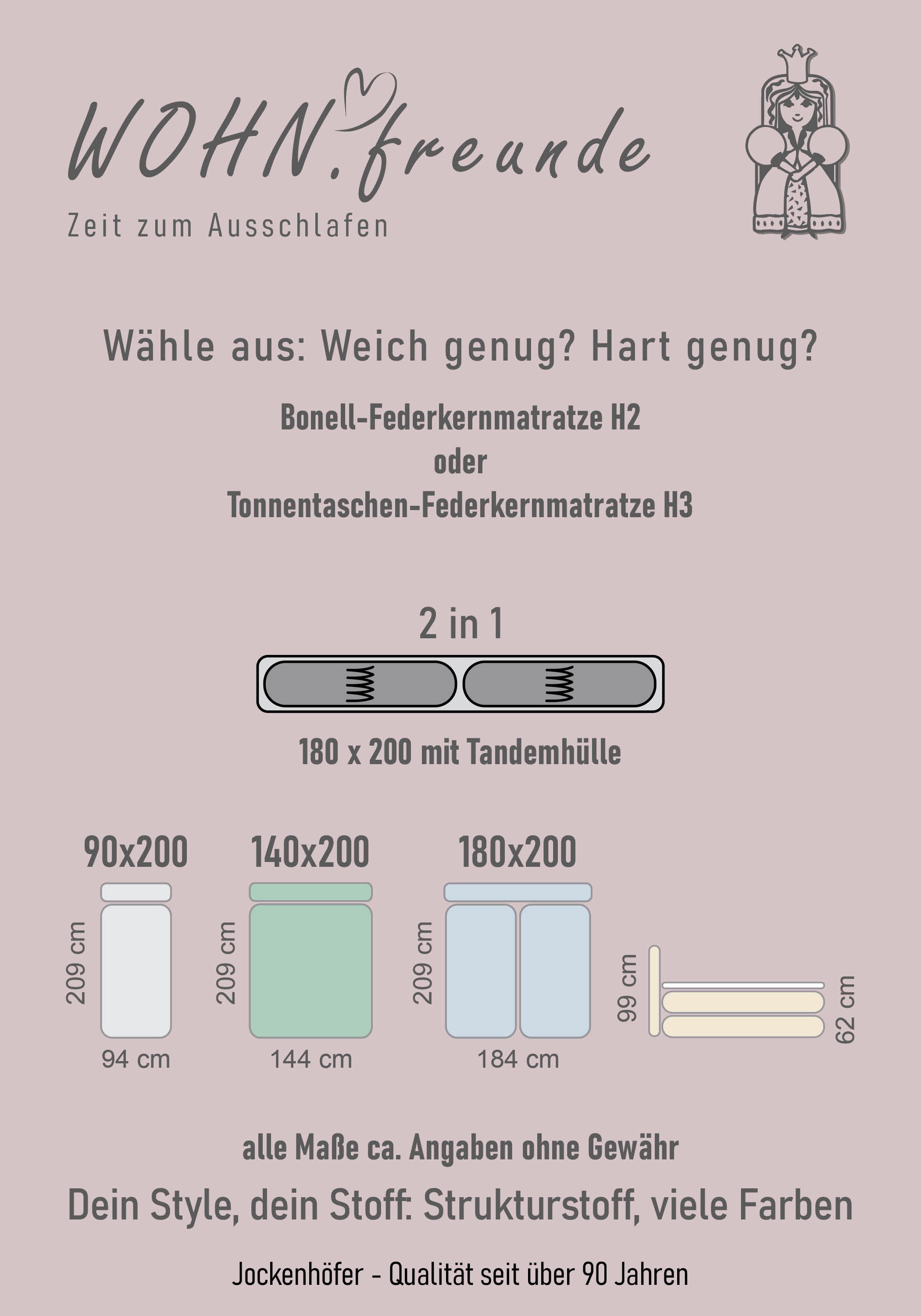 INOSIGN Boxspringbett Alinas, mit Topper und Zierkissen, in unterschiedliche Farbvarianten und Breiten lieferbar