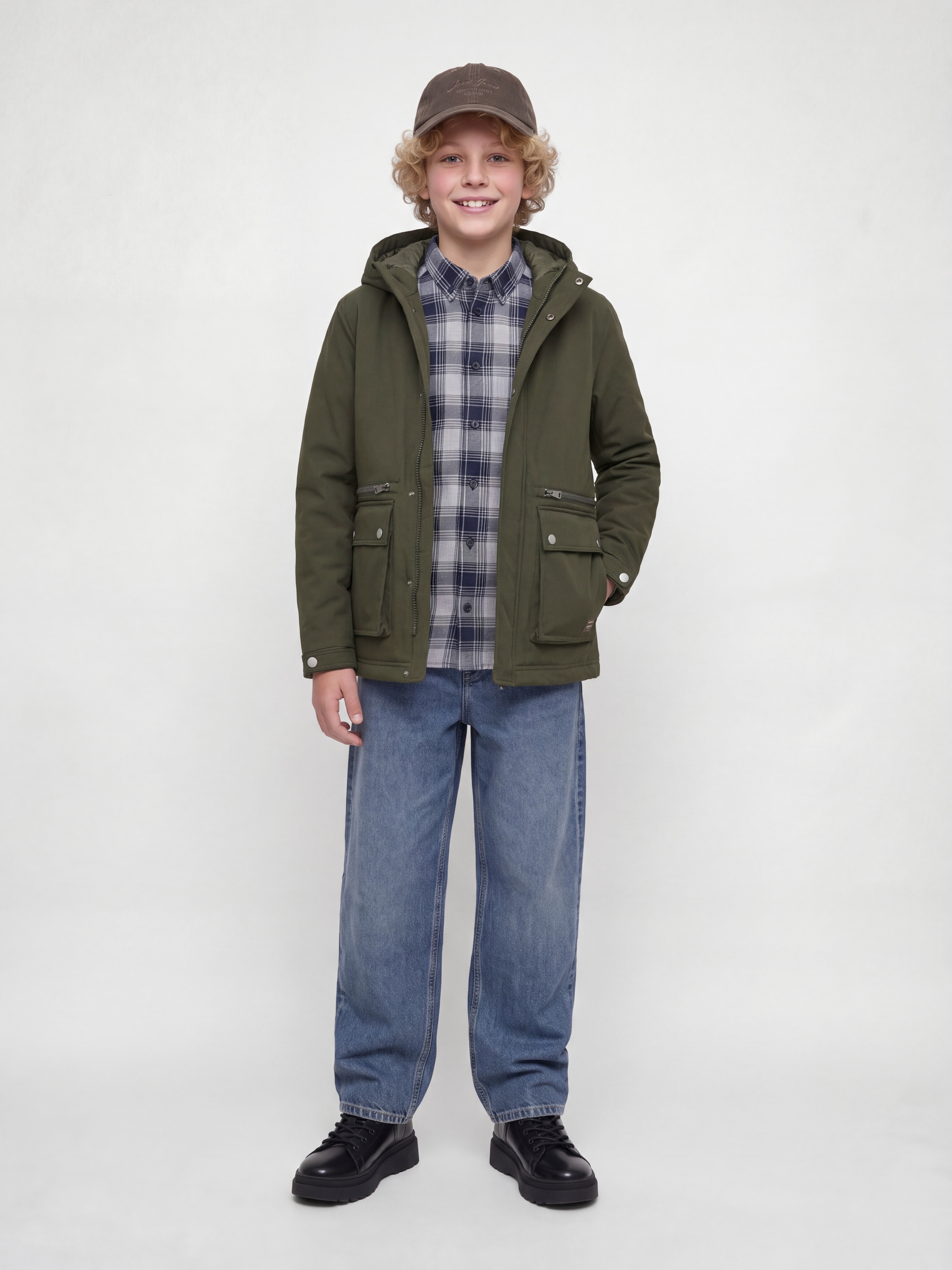 Jack & Jones Junior Parka »JJEWOLF PARKA JACKET SN JNR« mit Kapuze Kunstfaser, normal geschnitten