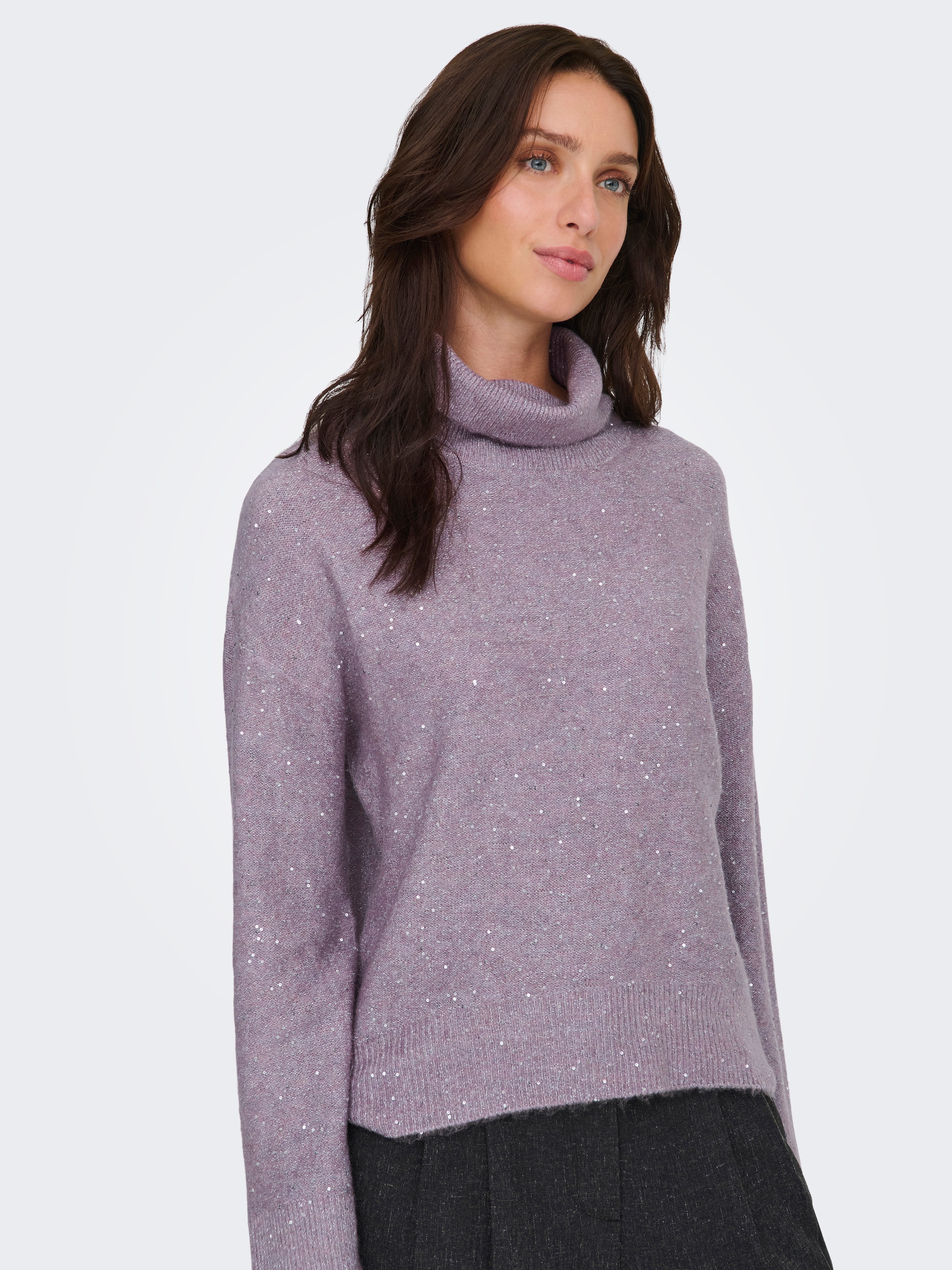 ONLY Rollkragenpullover »ONLARIZONA LS SEQUINS ROLLNECK PULL KNT«