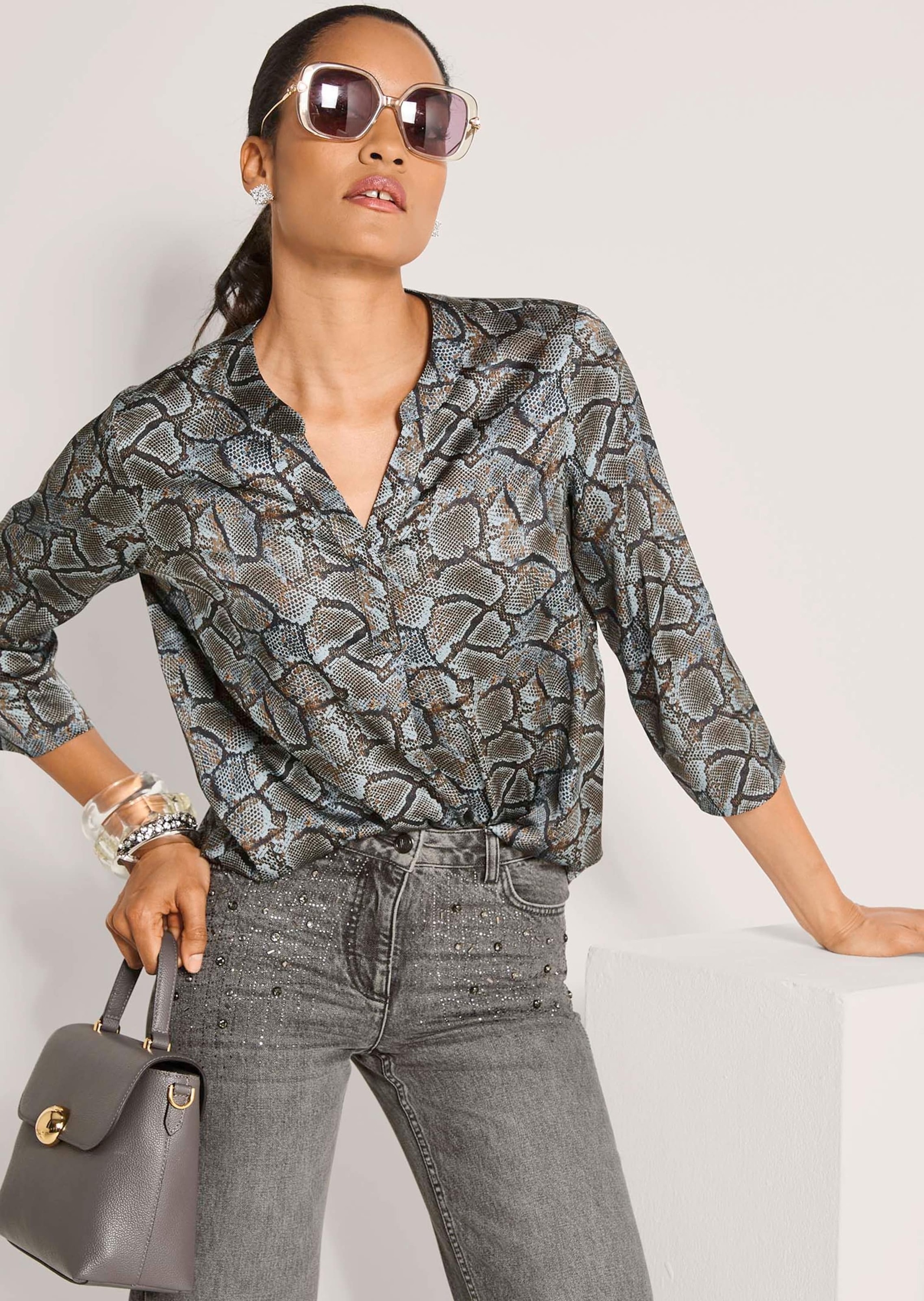 MADELEINE Tunika »Bluse Tunikabluse mit Schlangenprint«