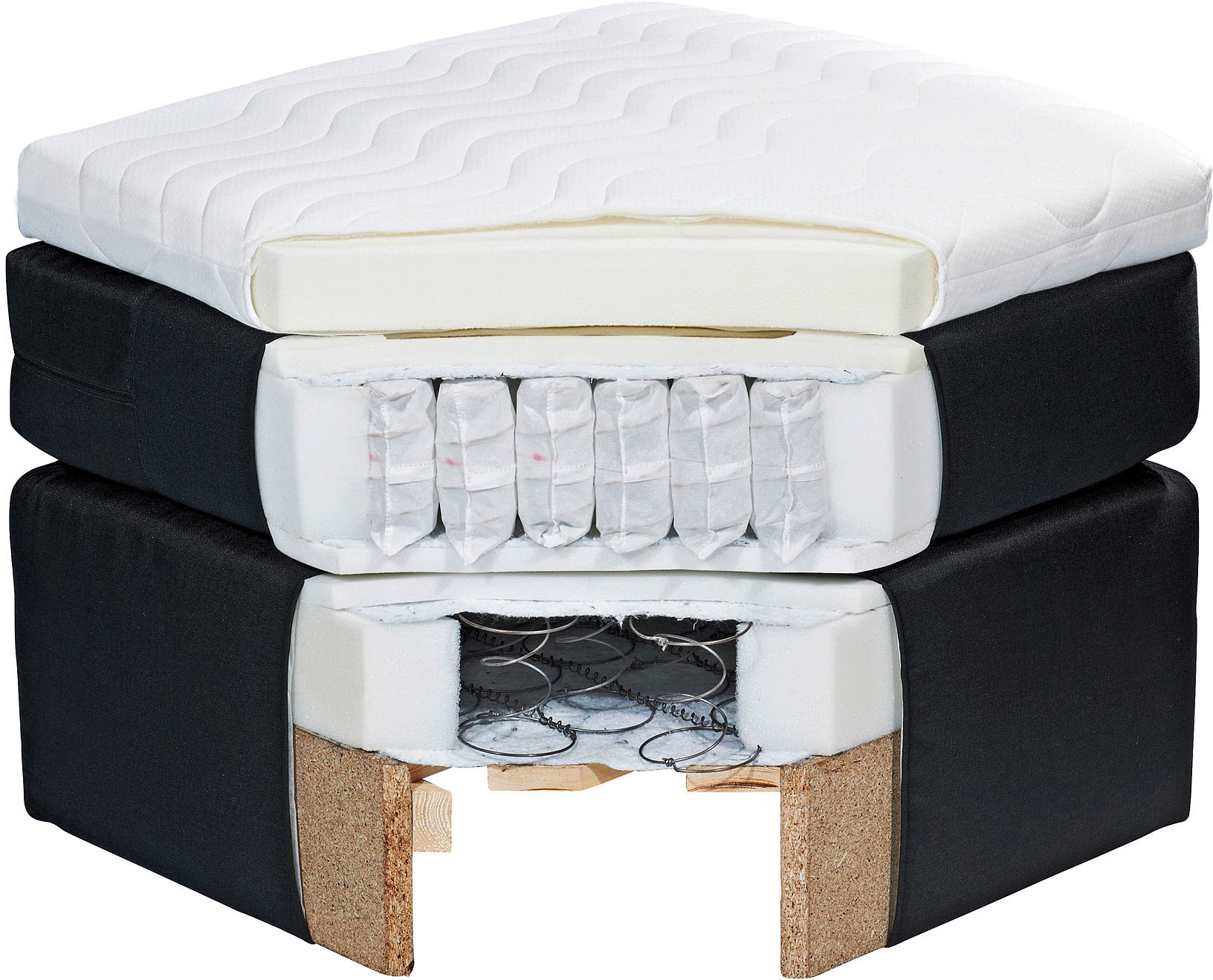 ED EXCITING DESIGN Boxspringbett »Sandon, Familienbett erhältlich in der Größe 240x200cm«