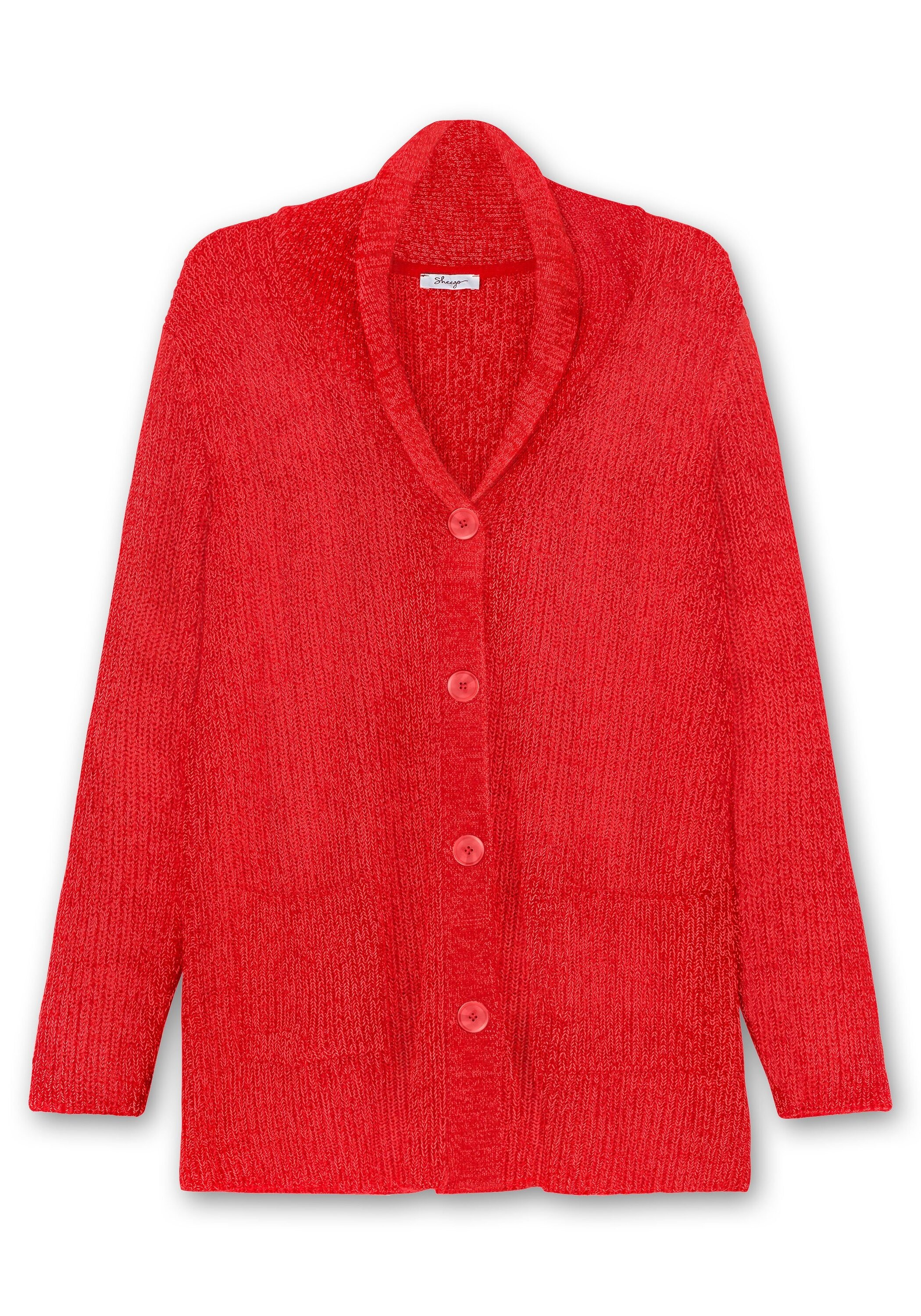 Sheego Strickjacke »Strickjacke im Patentstrick, weicher Baumwollmix«, im Patentstrick, weicher Baumwollmix