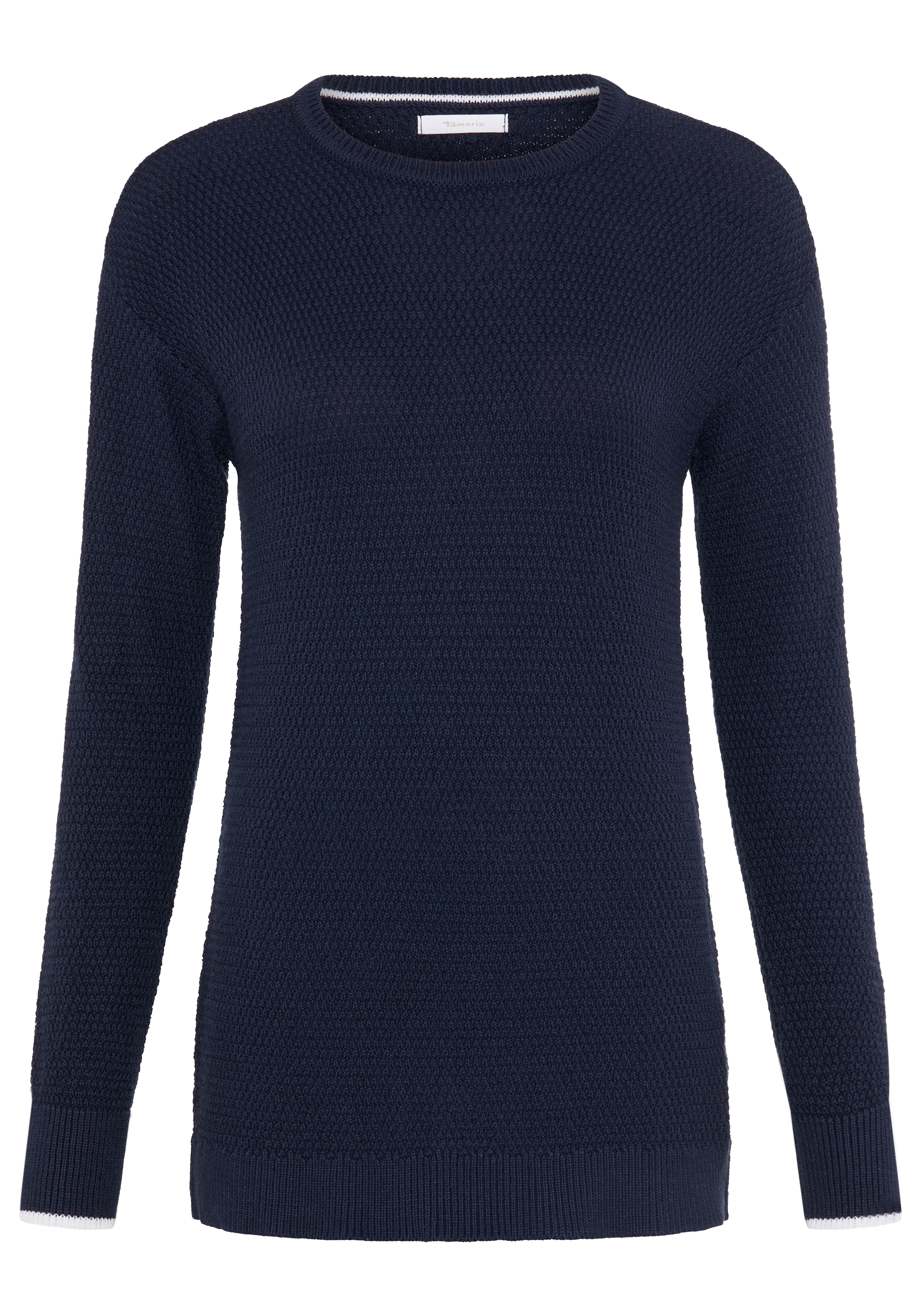 Tamaris Strickpullover »mit dezentem Strickmuster« mit Farbdetails