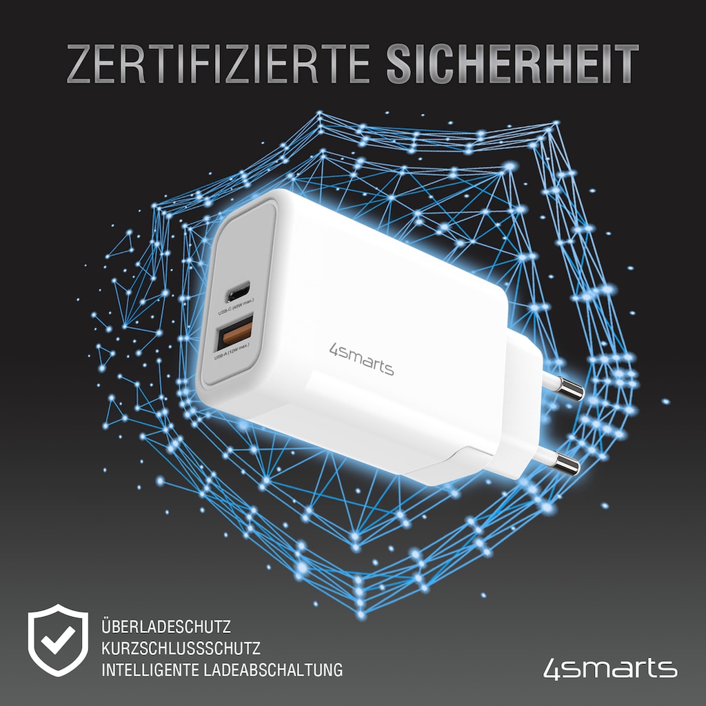 4smarts Ladestation »DoublePort 45W, QC, PD, GaN«