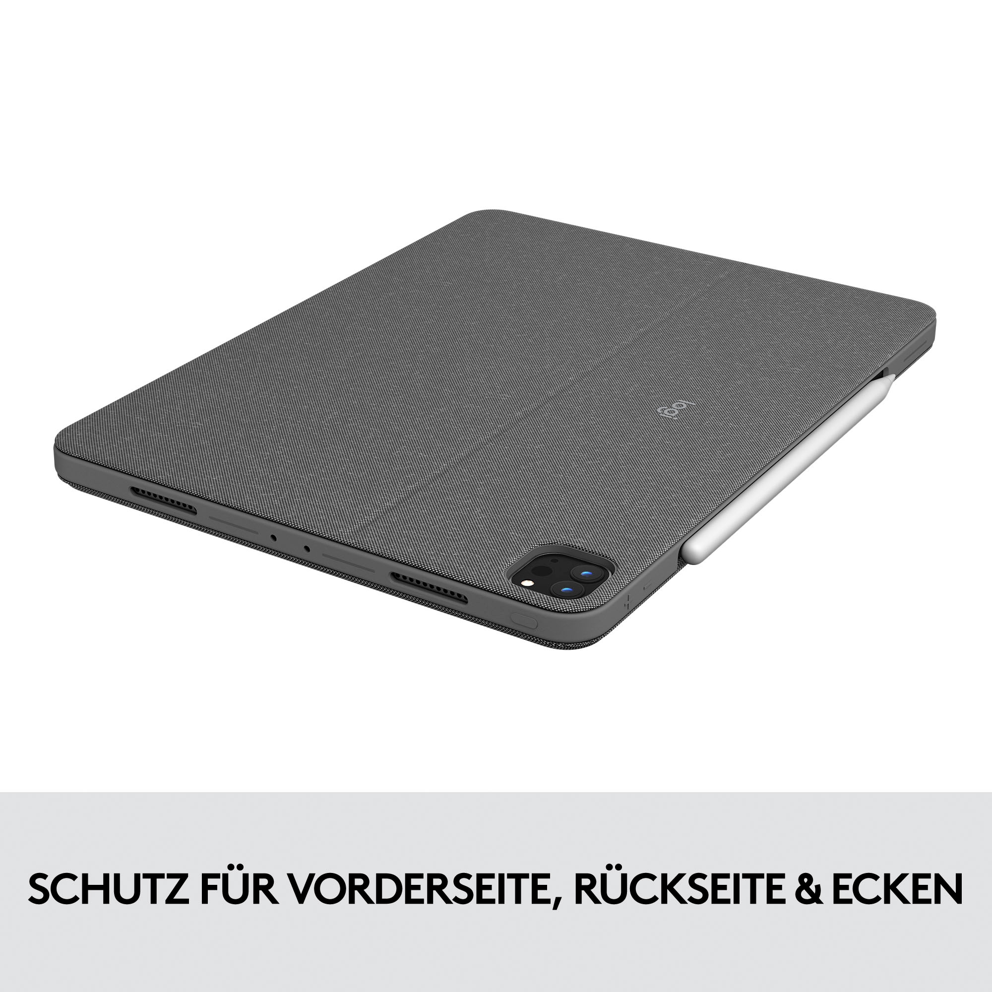 Logitech iPad-Tastatur »Combo Touch iPad Pro 12,9 (5. Gen - 2021) Keyboard Case«, (ausklappbare Füße-Multimedia-Tasten)