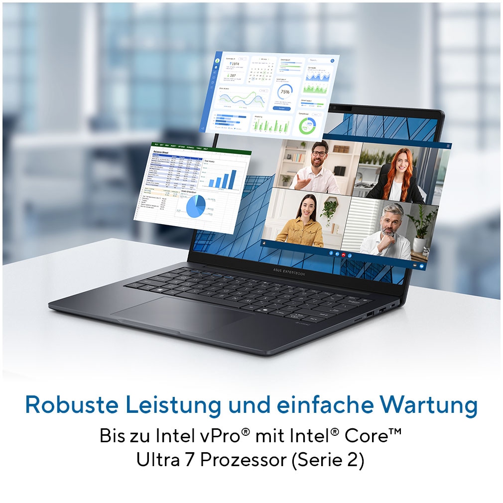 Asus Notebook »ExpertBook B3 B3405CCA-LY0067X« 35,6 cm / 14 ″ Intel Core Ultra 7 Intel Graphics 512 GB SSD