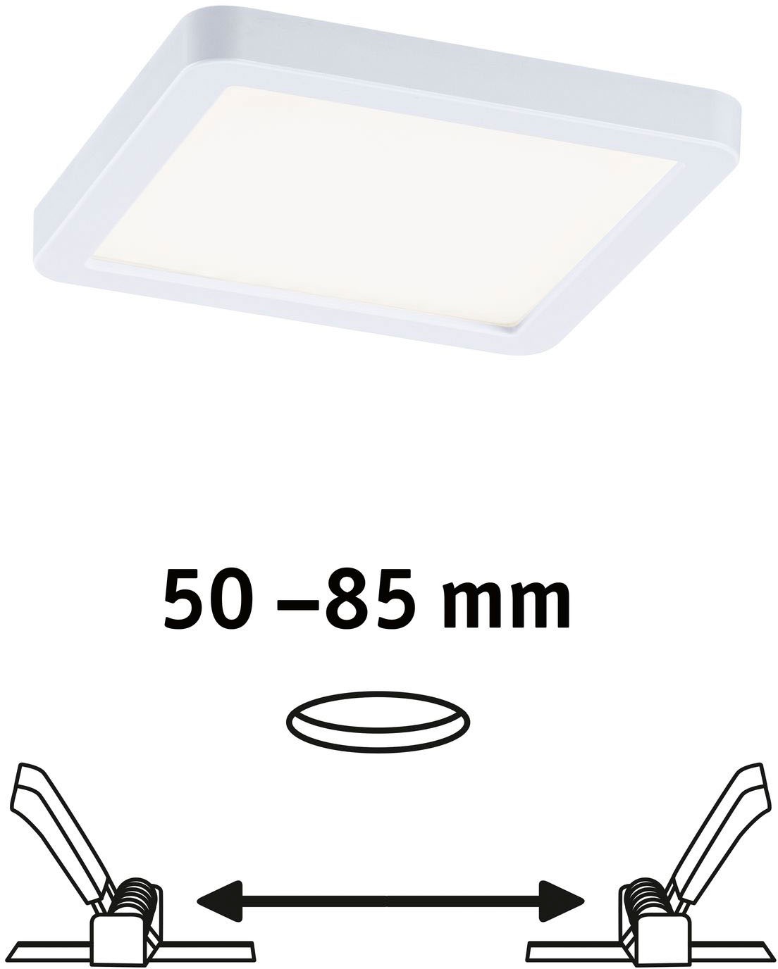 Paulmann LED Bad-Einbauleuchte »Areo«, Schutzart IP44, Gr. 11,8 x 11,8 cm, inkl. LED Leuchtmittel