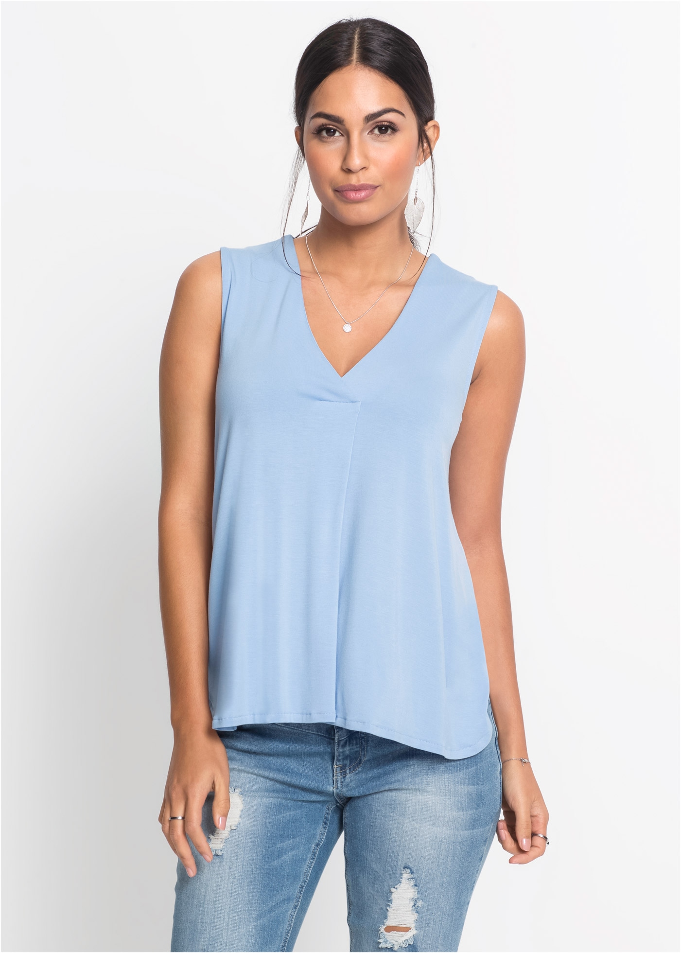 bonprix Shirttop bequeme Passform, ohne Ärmel, aus Viskose-Mix, feminin geschnitten