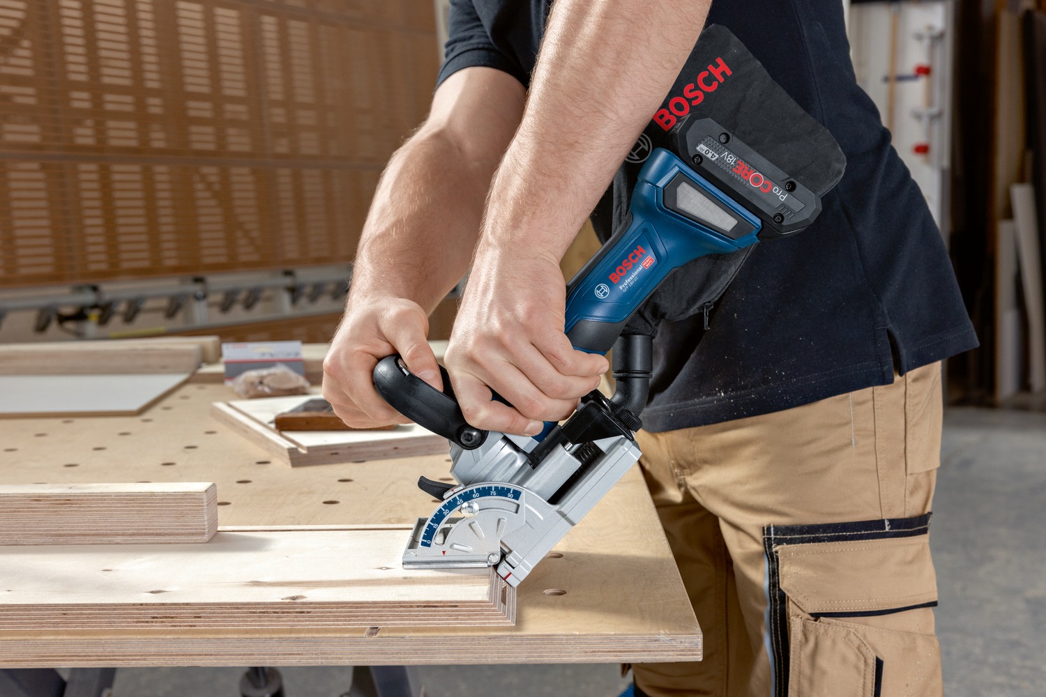 Bosch Professional Flachdübelfräse »GFF 18V-22«, mit L-BOXX 238, ohne Akku und Ladegerät
