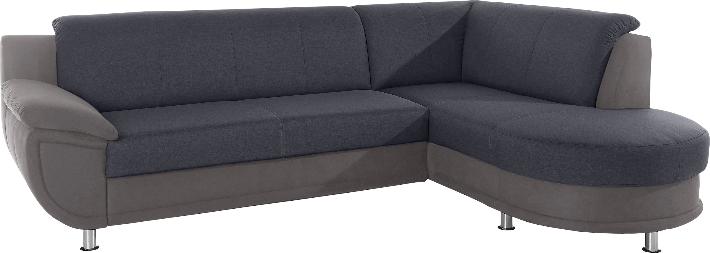 TRENDMANUFAKTUR Ecksofa »Rondo 3, zeitlos und bequem, Materialmix, breite Armlehnen, L-Form« wahlweise mit Federkern für mehr Komfort, wahlweise mit Bettfunktion